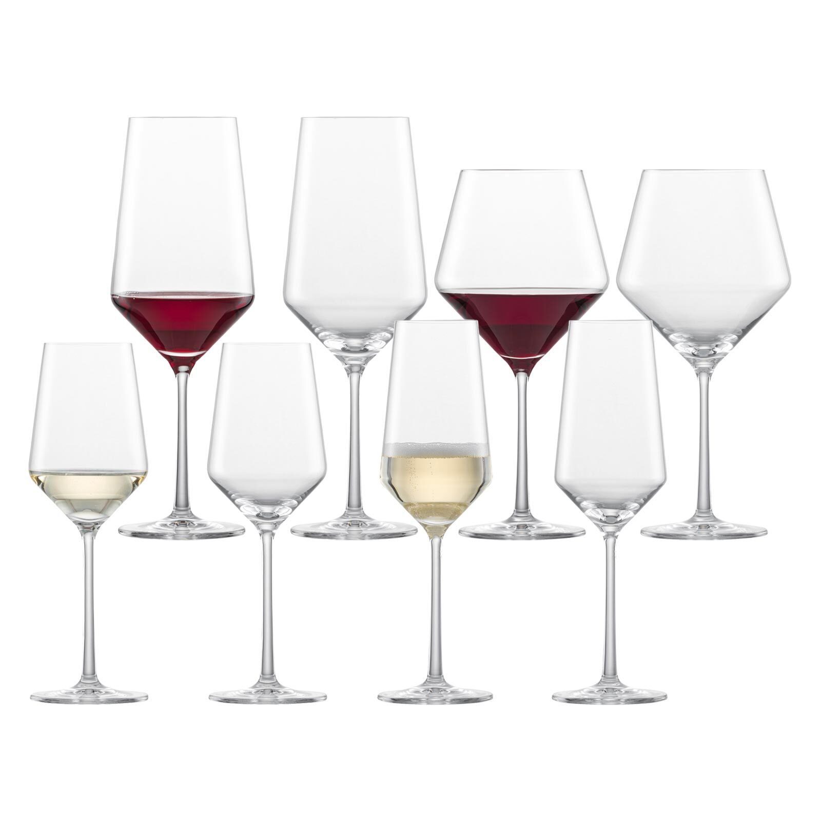 Zwiesel Glas Glas Pure Wein- und Champagnergläser 8er Set, Glas | Gläser