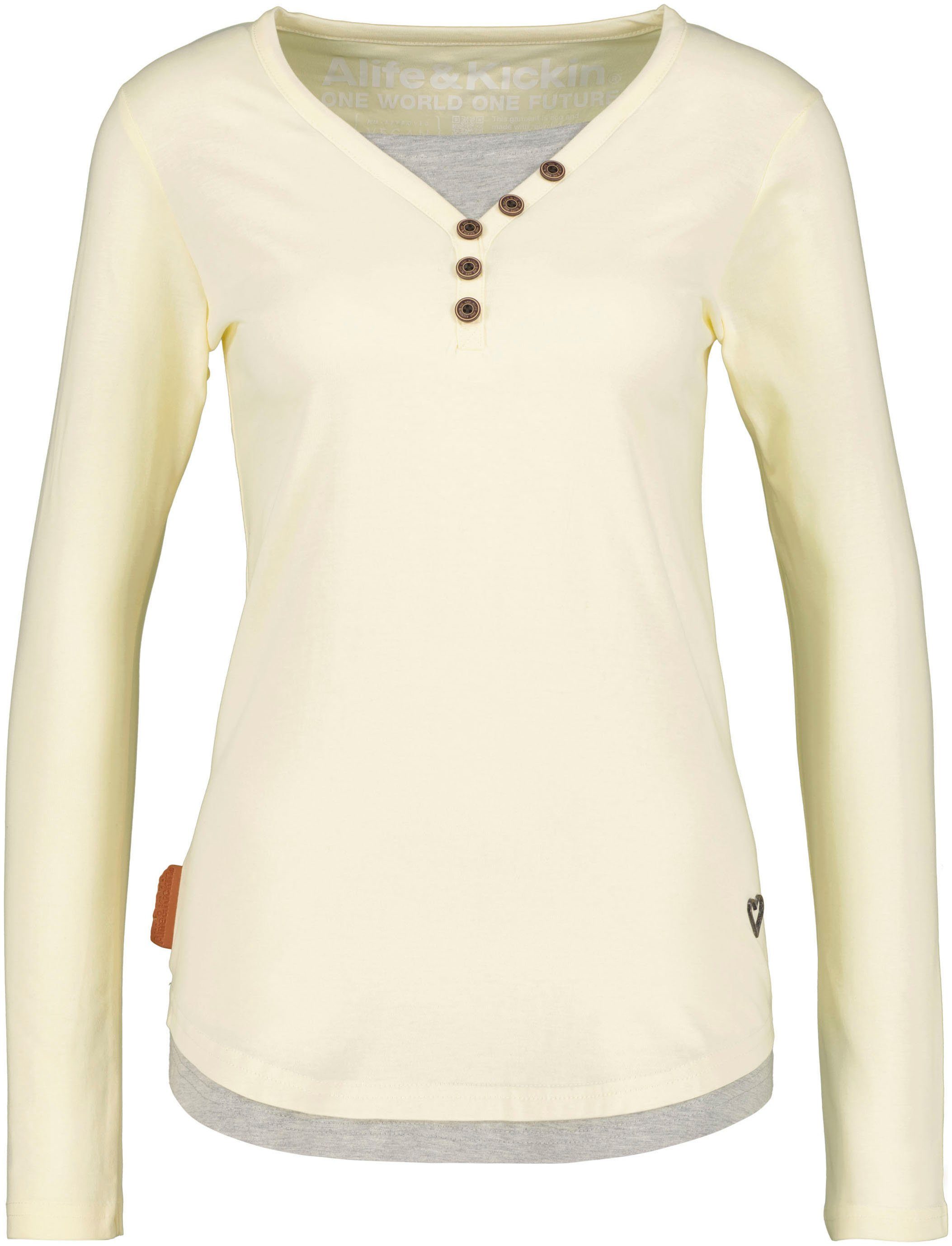 LelitaAK feminines A butter & im Kickin Alife T-Shirt 2-in-1-Look Longsleeve