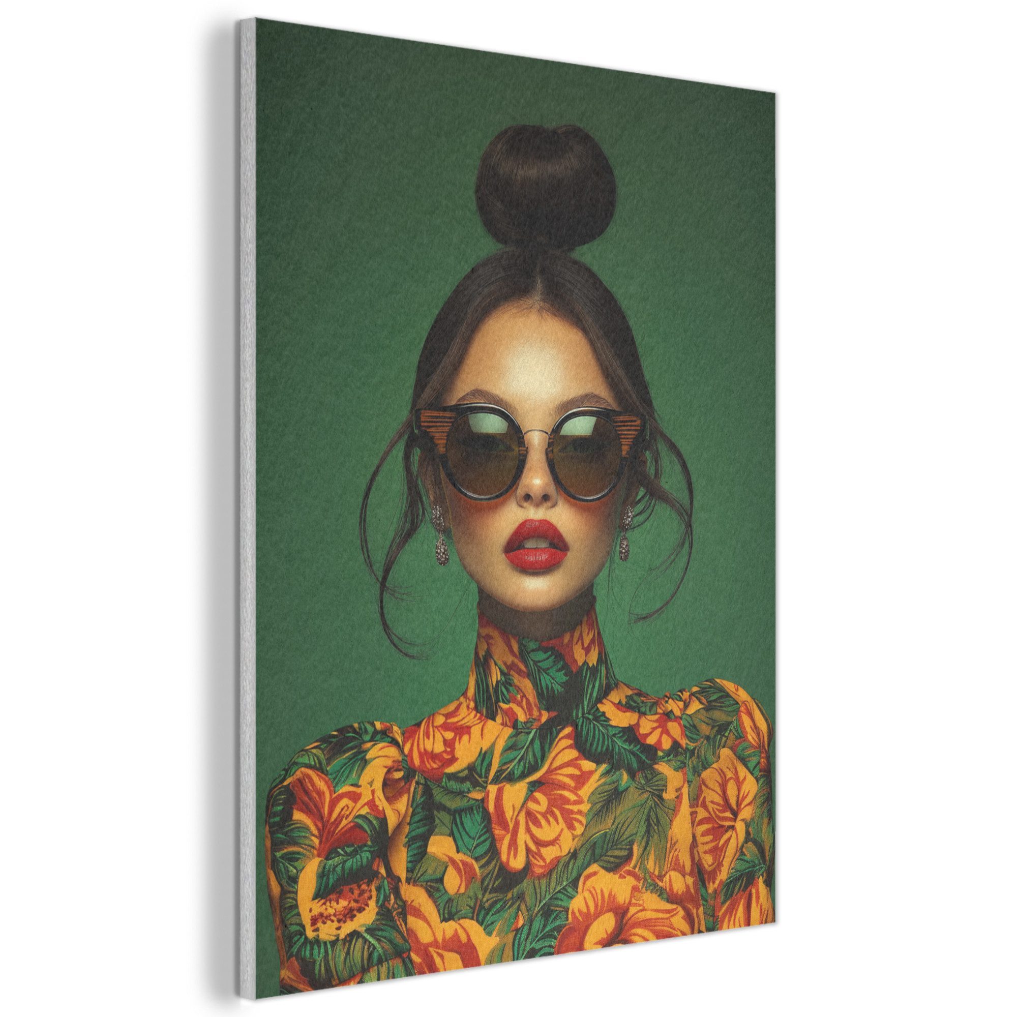 MuchoWow Gemälde Frau - Grün - günstig online kaufen