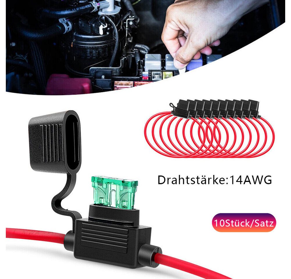 Thumbnail - Hikity Sicherungshalter KFZ Automatiksicherungshalter Sicherung Halter 10x12V 30A für PKW, (10-St., Automat MAX 30A für ...