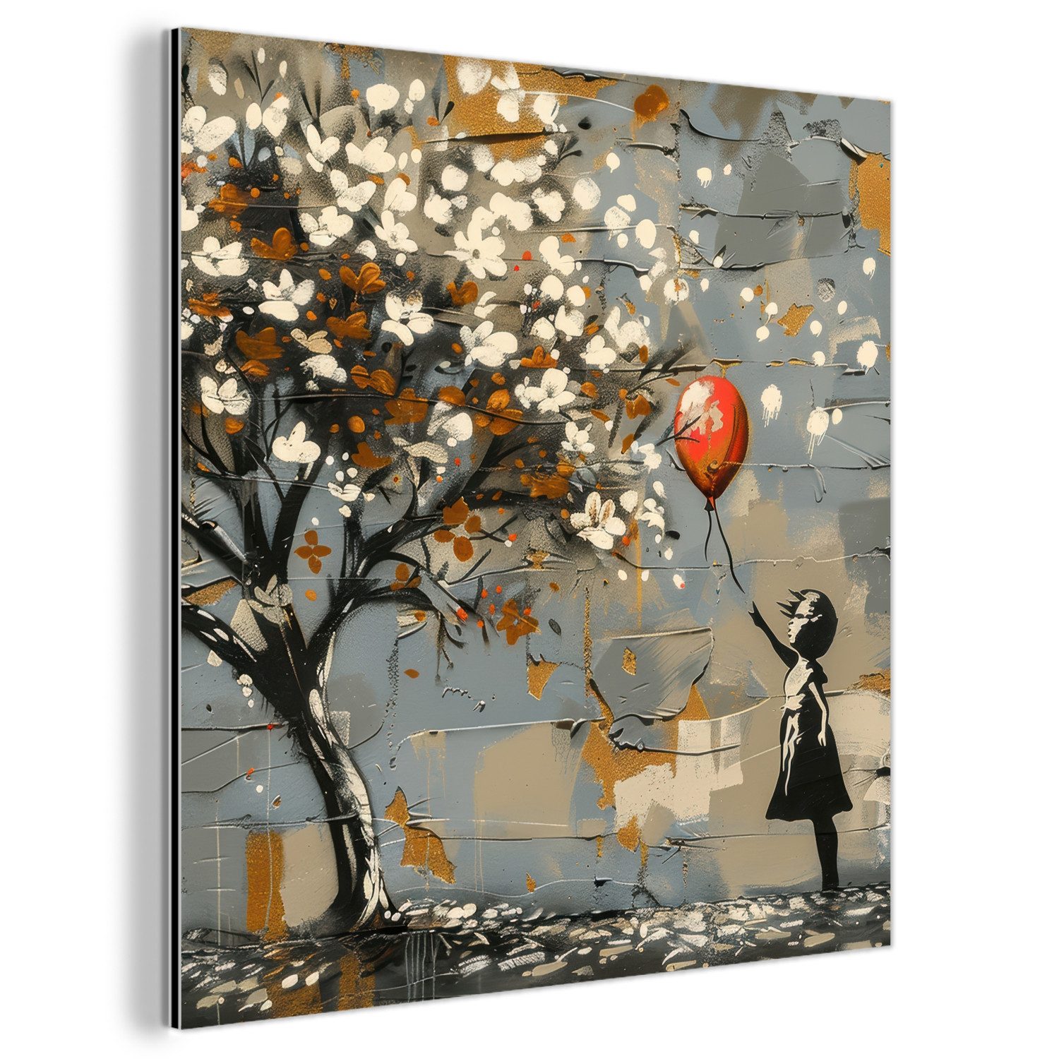 MuchoWow Metallbild Baum - Graffiti - günstig online kaufen