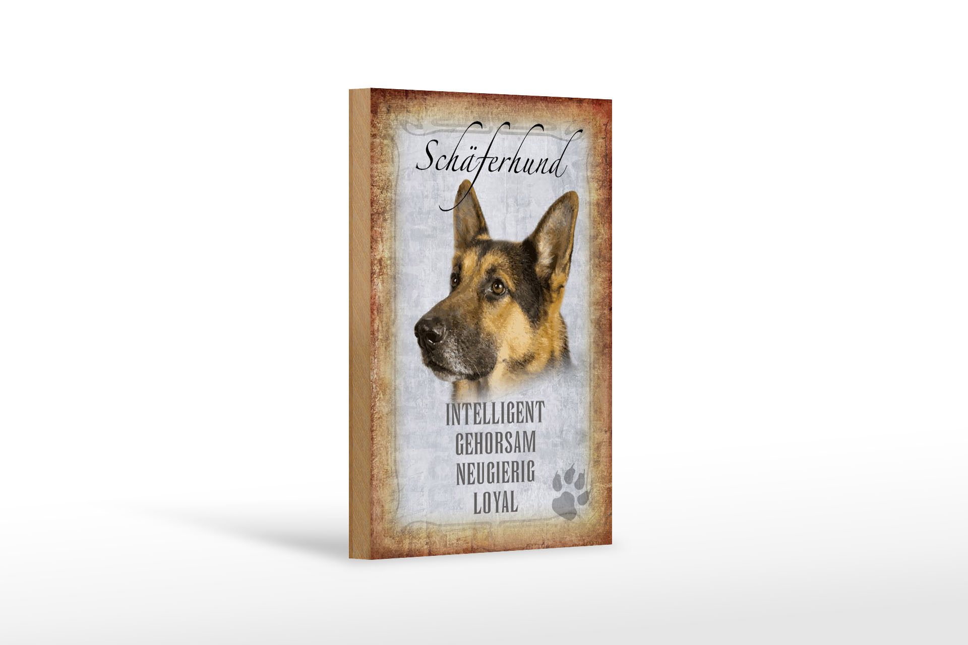 Femer GmbH Holzbild Spruch 12x18 cm Schäferhund Hund, Sprüche Zitate Lustiges (1 St), Glatte Holzfaserplatte (MDF), vorn beschichtet