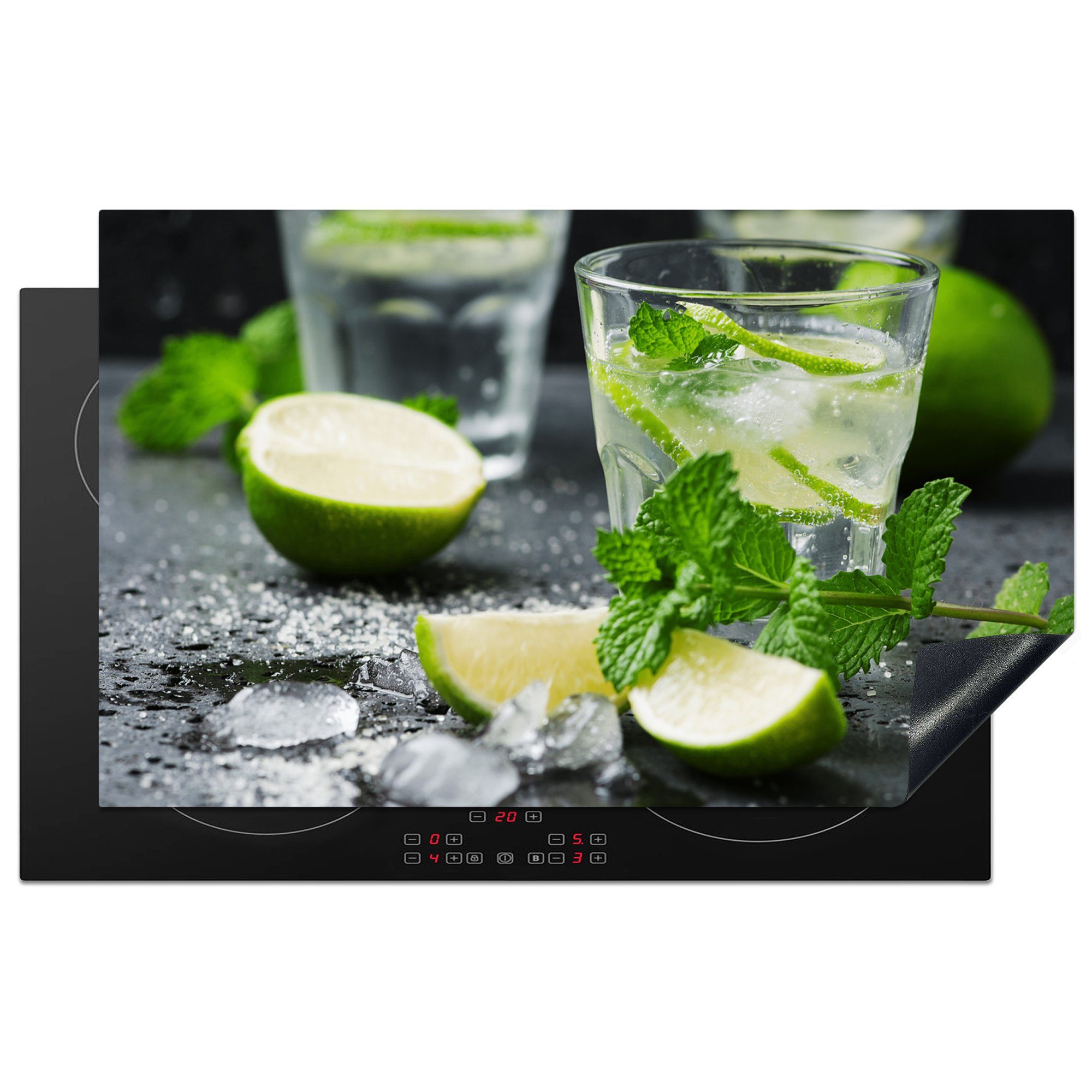 MuchoWow Herdblende-/Abdeckplatte Mojito - Induktionsschutz - Cocktail - Alkohol, Vinyl, (1 tlg), 83x51 cm, Ceranfeldabdeckung, Arbeitsplatte für küche