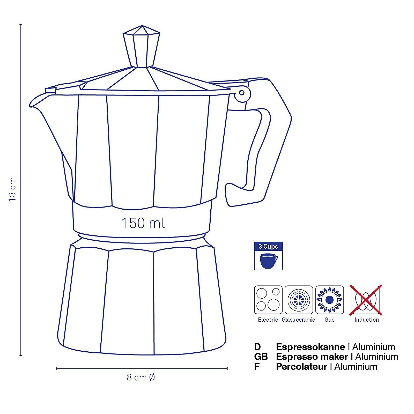 kela Espressokocher, für 3 Tassen