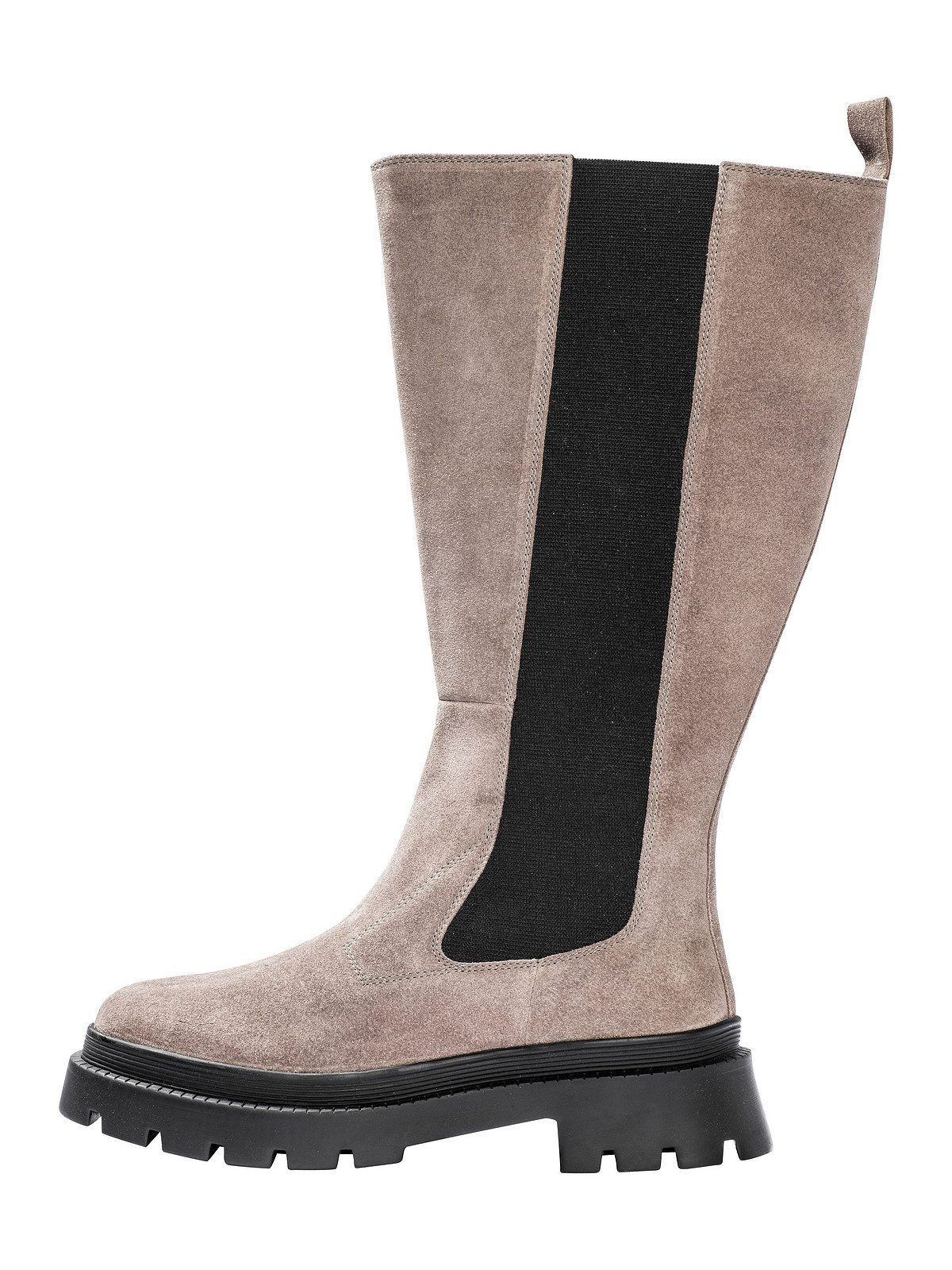 Sheego Große Größen Weitschaftstiefel aus Echtleder, mit Stretcheinsatz