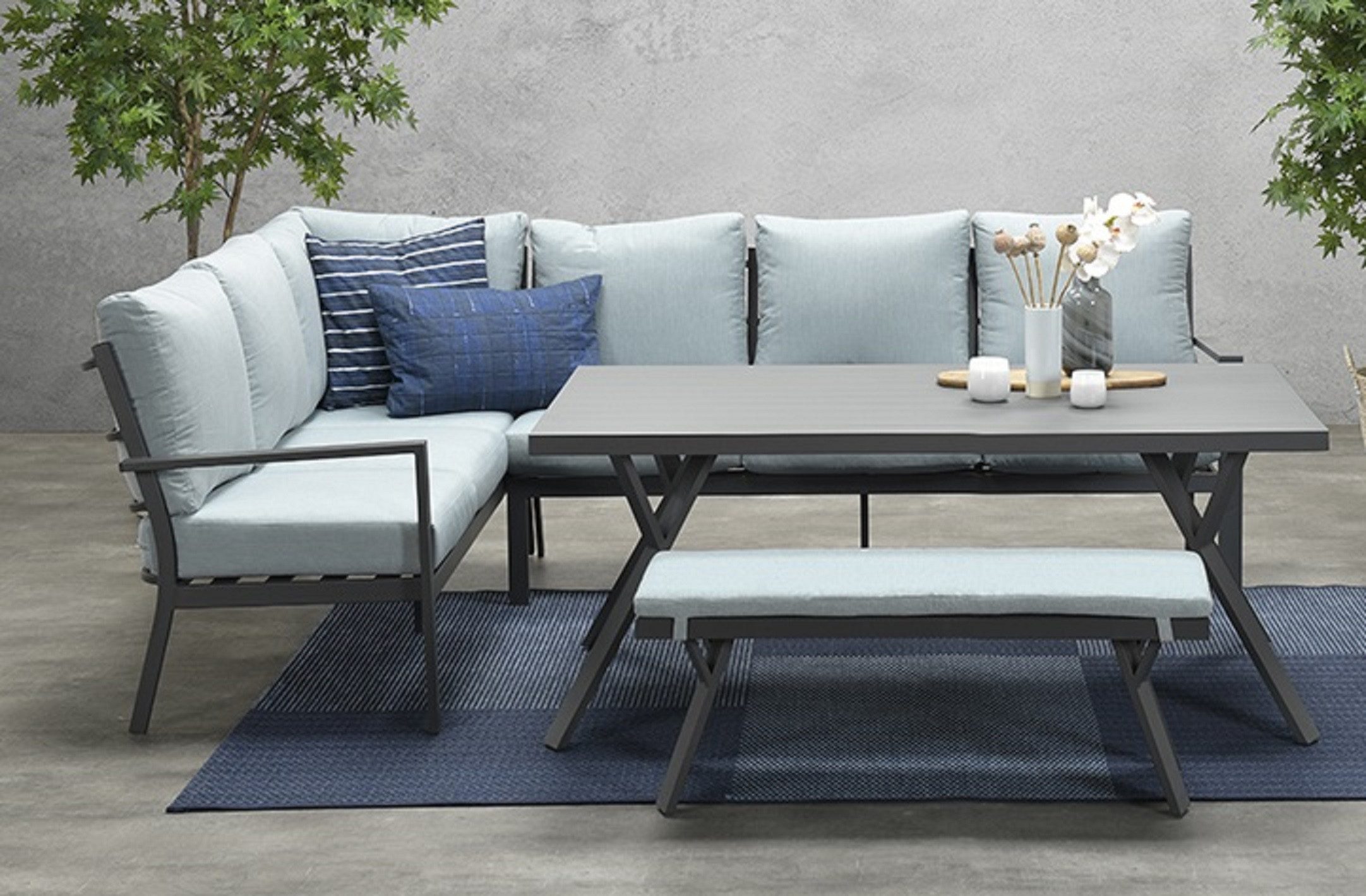 Garden Impressions Gartenlounge-Set Eck Lounge Sergio links Sitzgruppe Garnitur Gruppe hoch wetterfest, inkl. Auflagen