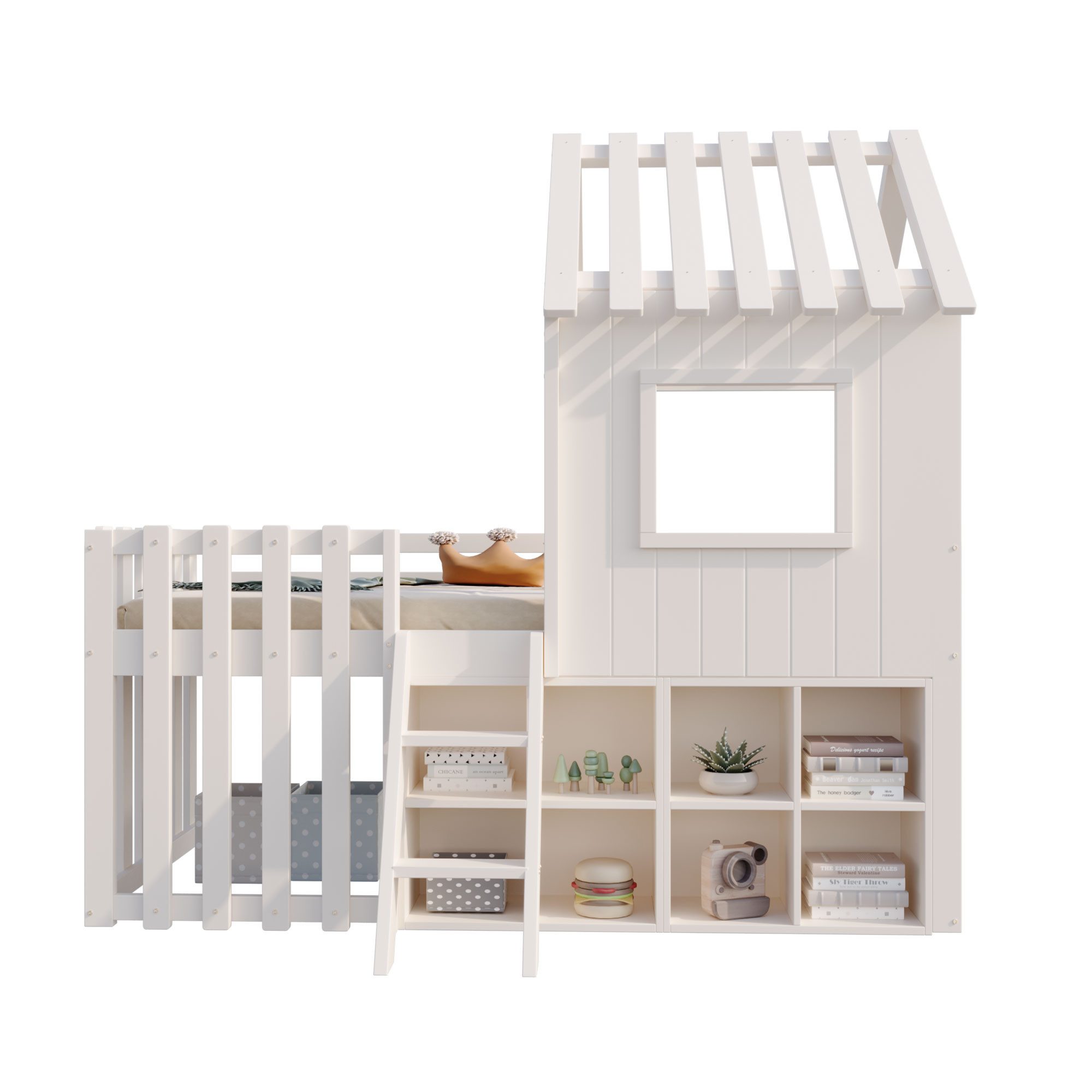 KLAM HOME Kinderbett Hausbett 90x200, mit günstig online kaufen