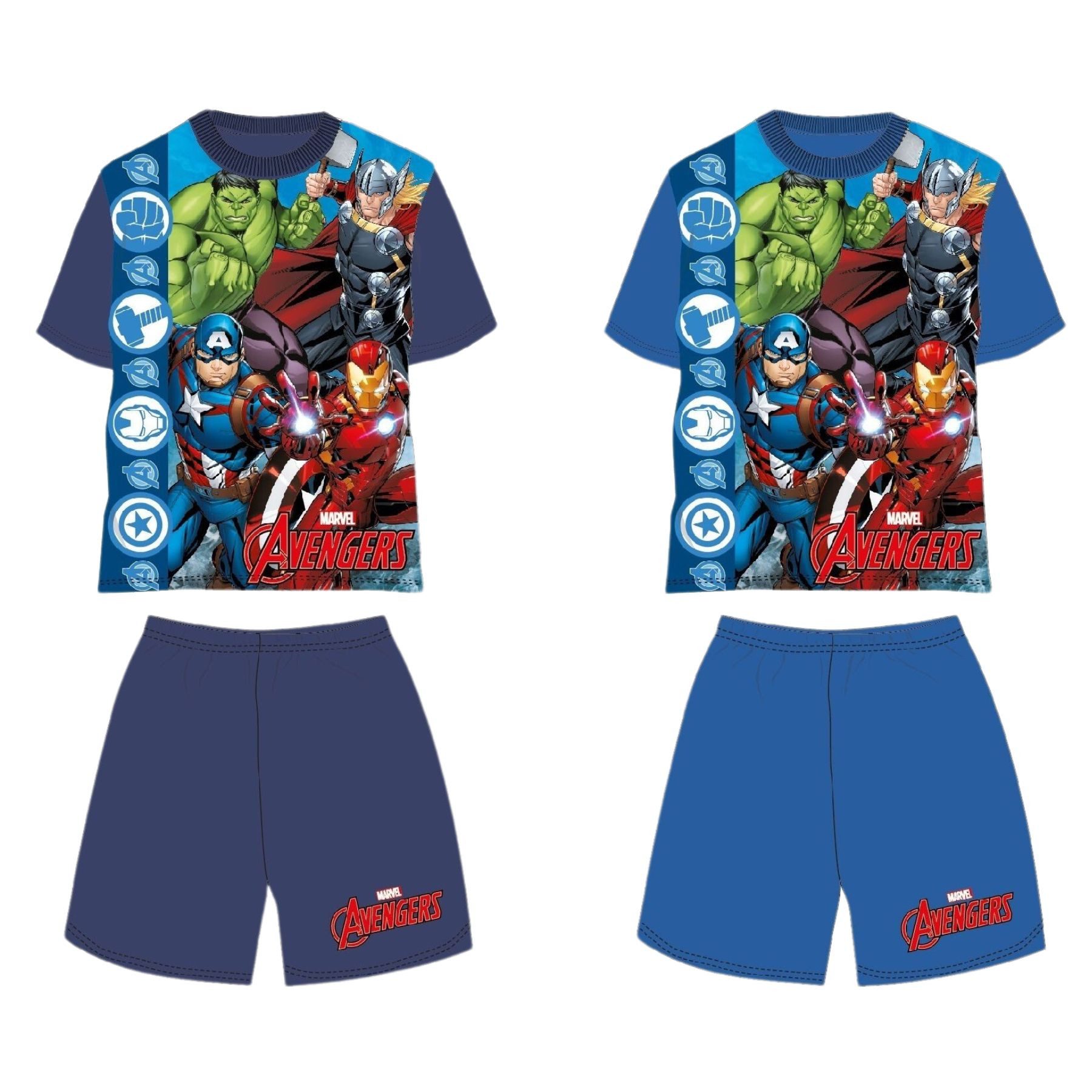 The AVENGERS Schlafanzug Kurzarm-Schlafanzug für Kinder 100% Baumwolle, Shortama-Design