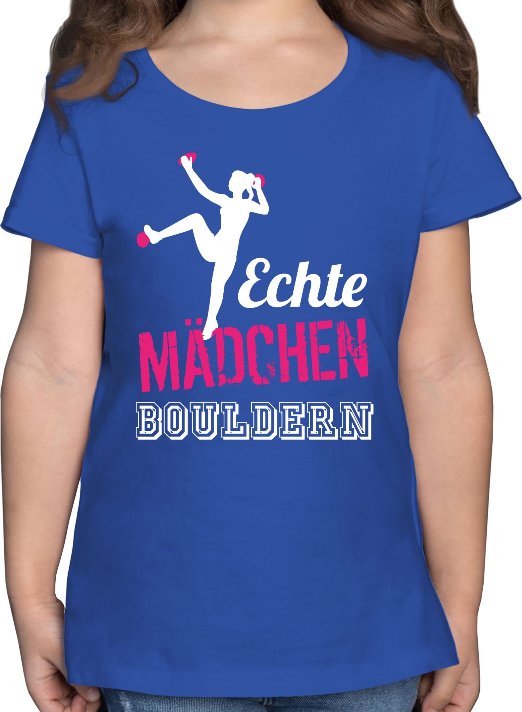 Sport T-Shirt Mädchen bouldern Kleidung 3 Echte Kinder fuchsia/weiß Shirtracer Royalblau