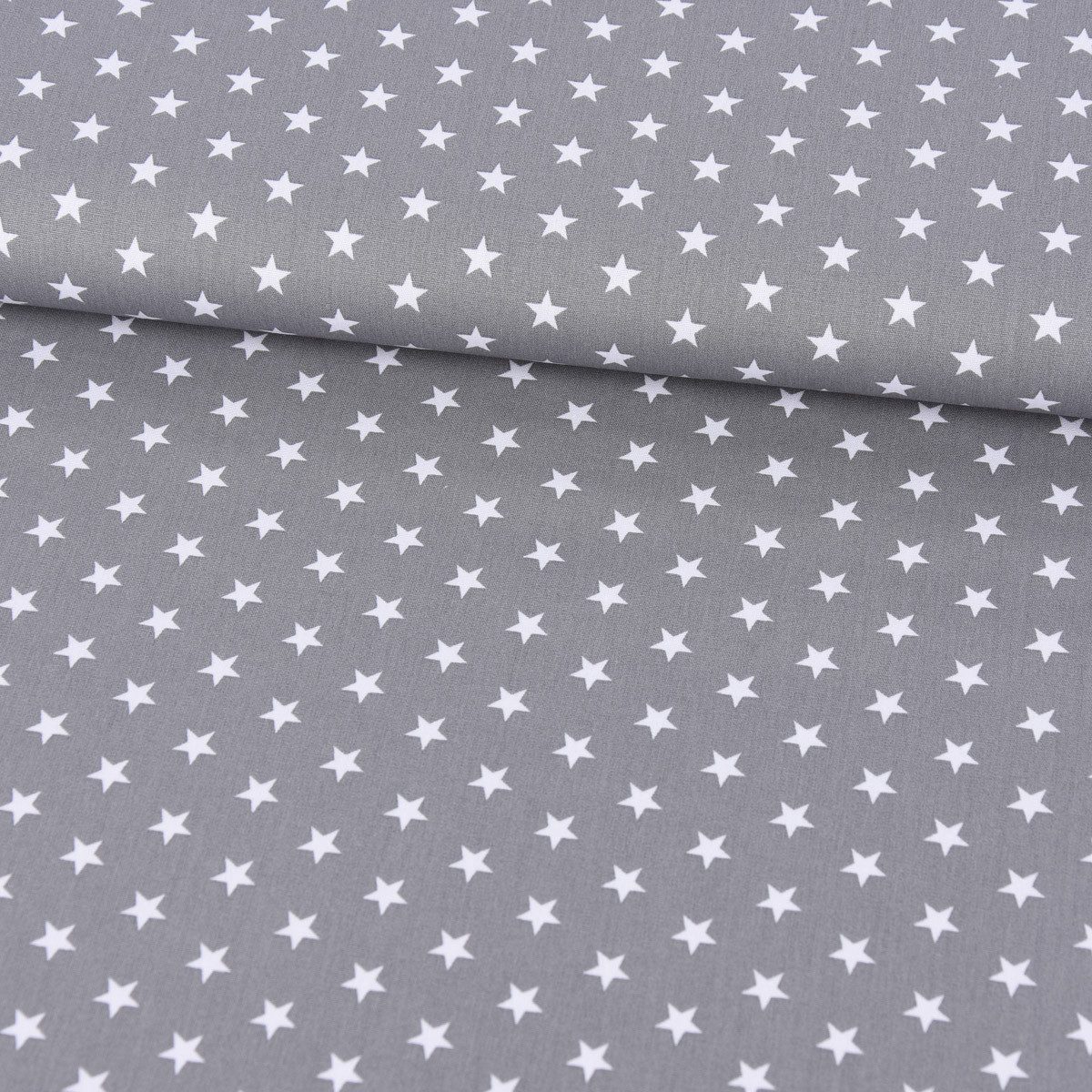 SCHÖNER LEBEN. Stoff Baumwollstoff Meterware Sterne 1x1cm grau weiß 140cm