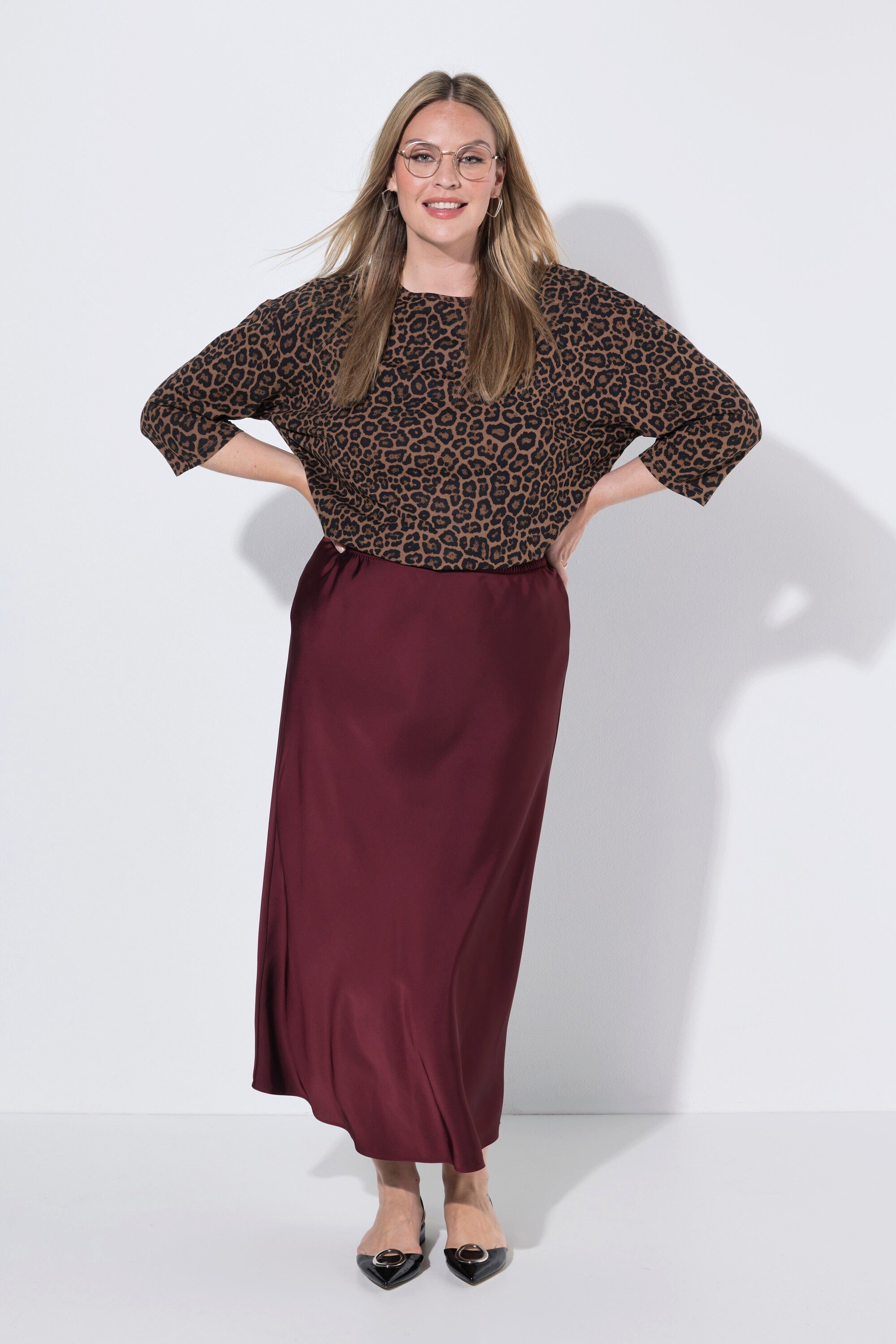 MIAMODA Jerseyrock Maxi-Satinrock A-Linie Elastikbund