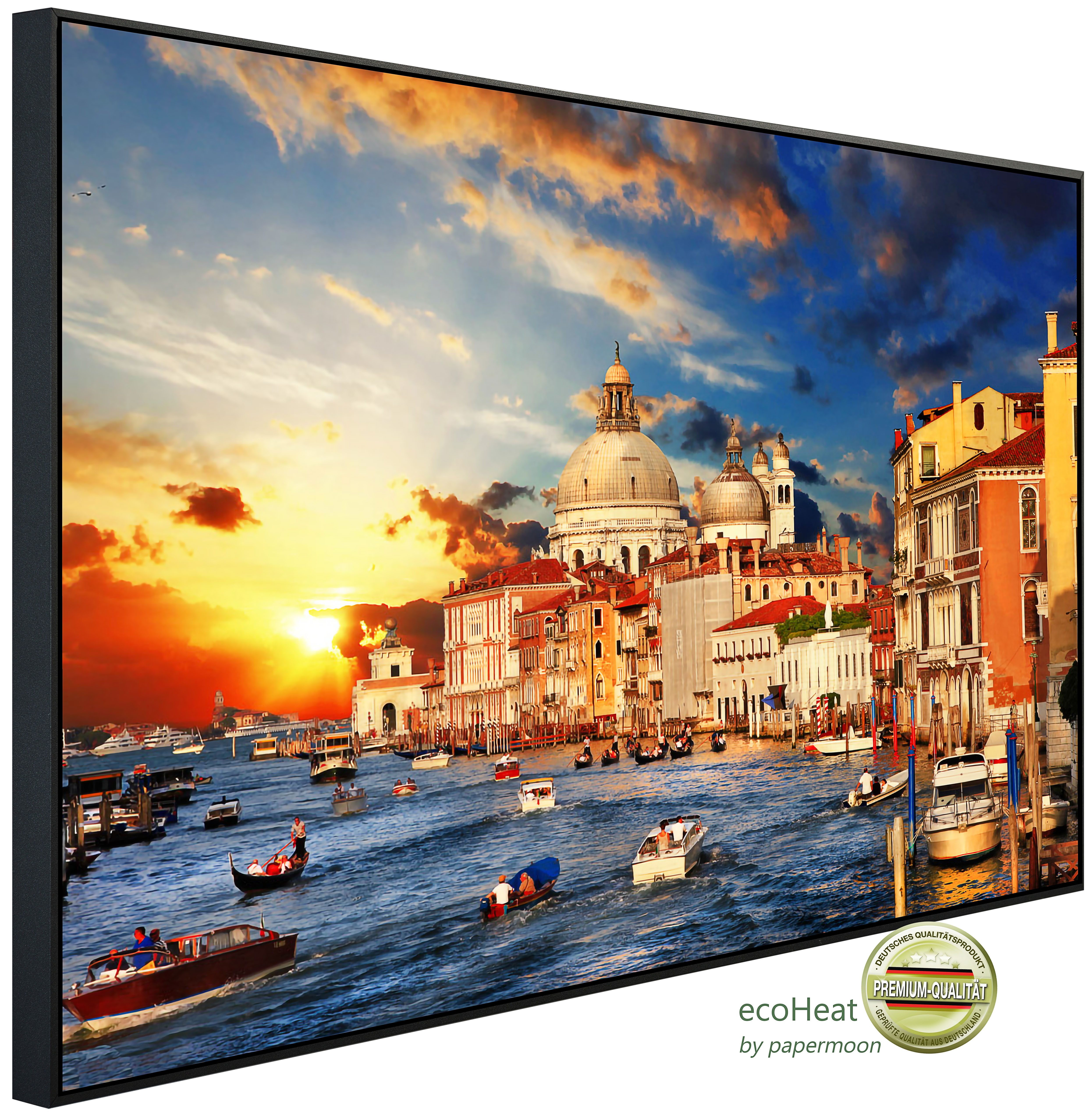 Papermoon Infrarotheizung INFRAROT-BILD-HEIZUNG, Venedig Sonnenuntergang, TÜV-Rheinland/GS zertifiziert, angenehme Strahlungswärme