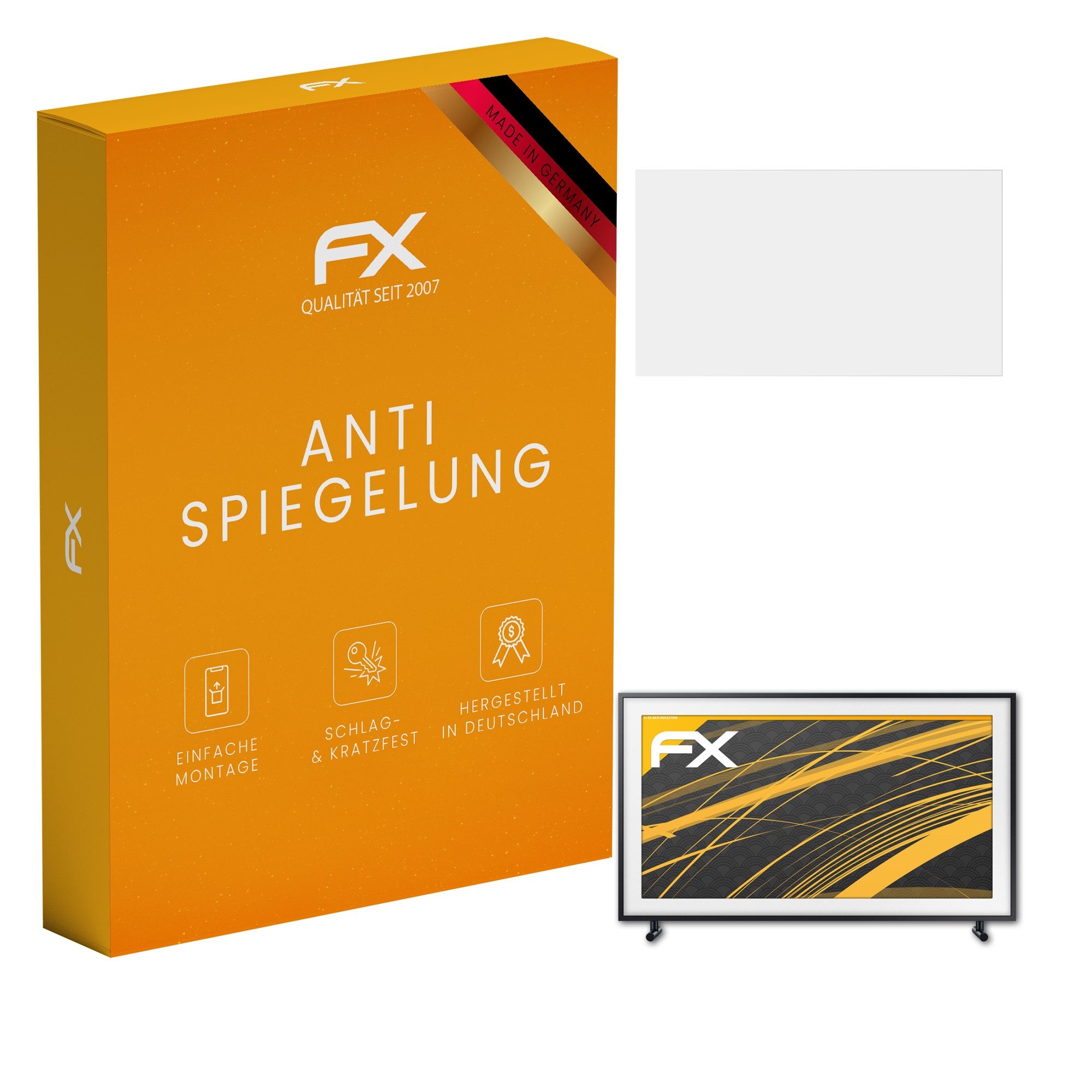 atFoliX Schutzfolie für Samsung The Frame 43 Inch, Entspiegelnd und stoßdämpfend