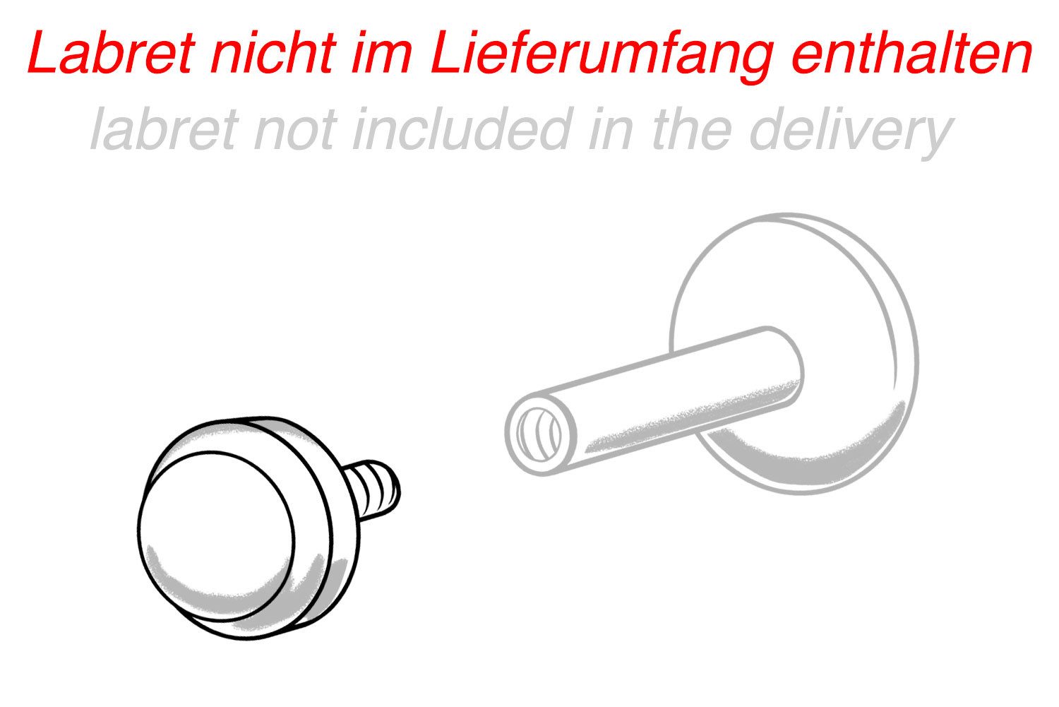 PIERCINGLINE Piercing-Set 18 Karat Gold Schraubaufsatz mit Außengewinde 5 DIAMANT-RECHTECKE (Schraub-Aufsätze, 1-tlg)