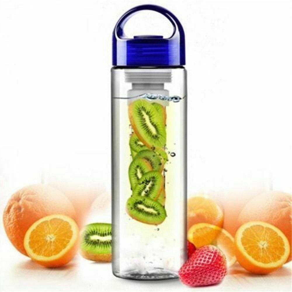 RHP Trinkflasche Trinkflasche mit Fruchteinsatz Sportflasche Wasserflasche Infuser Blau