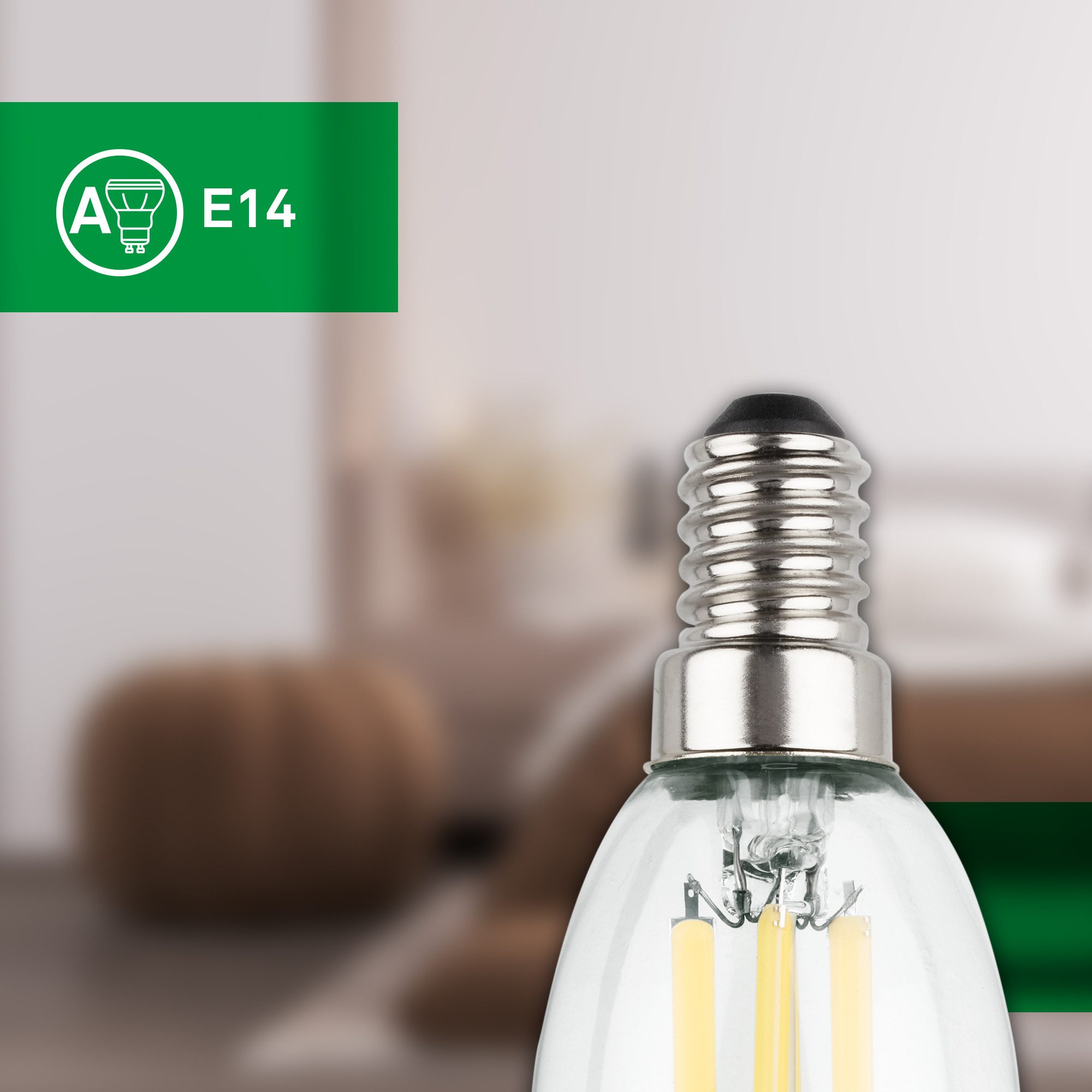 Briloner Leuchten LED-Leuchtmittel Ultraeffizientes Leuchtmittel EEK A, 2er Set, E14, E14, Warmweiß, 4W, 840 Lumen, 30000K – Bild 2 von 5
