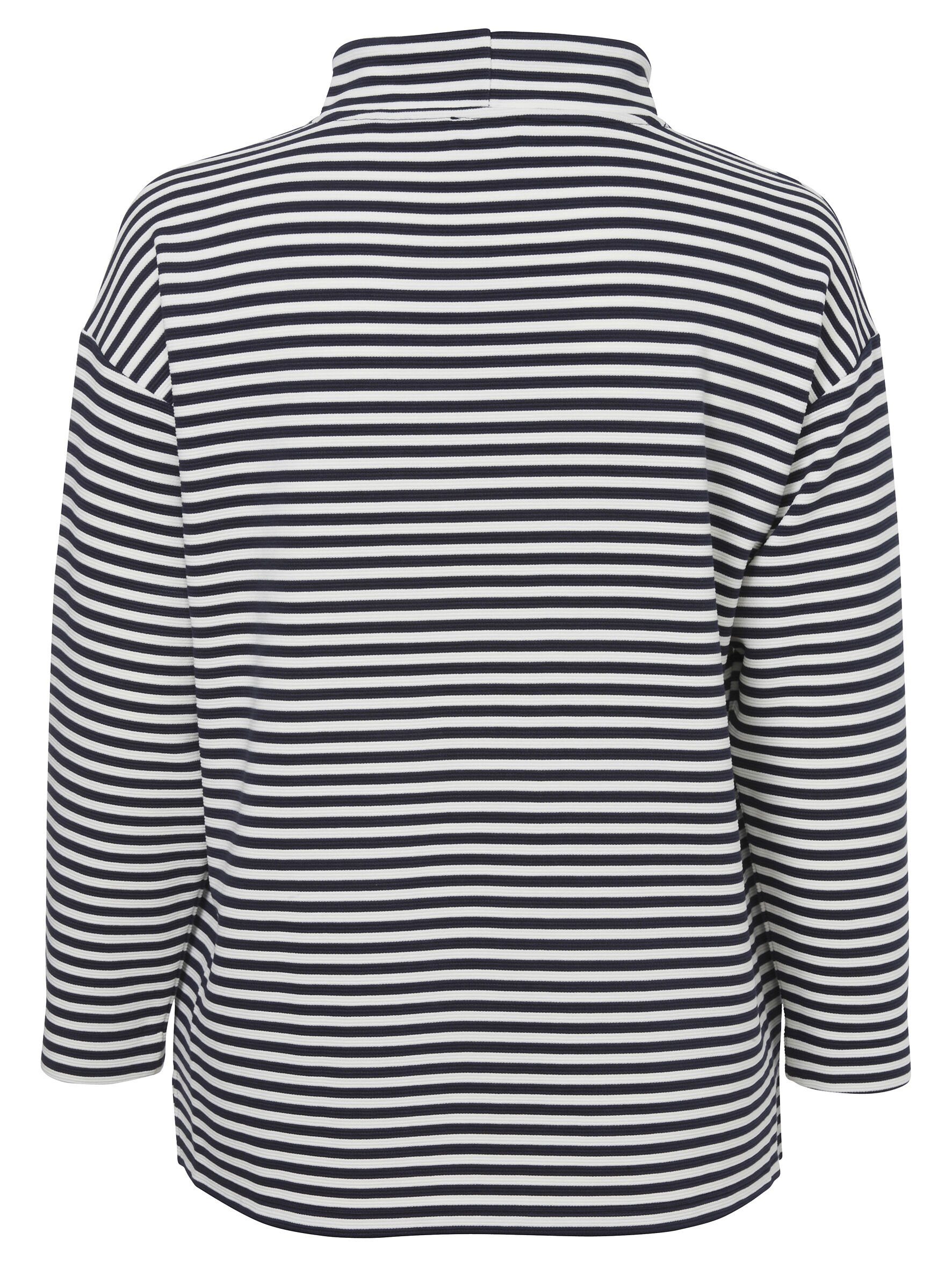 VIA APPIA Sweatshirt mit Allover-Muster Sportives DUE Sweatshirt überschnittenen Gestreiften Schultern mit
