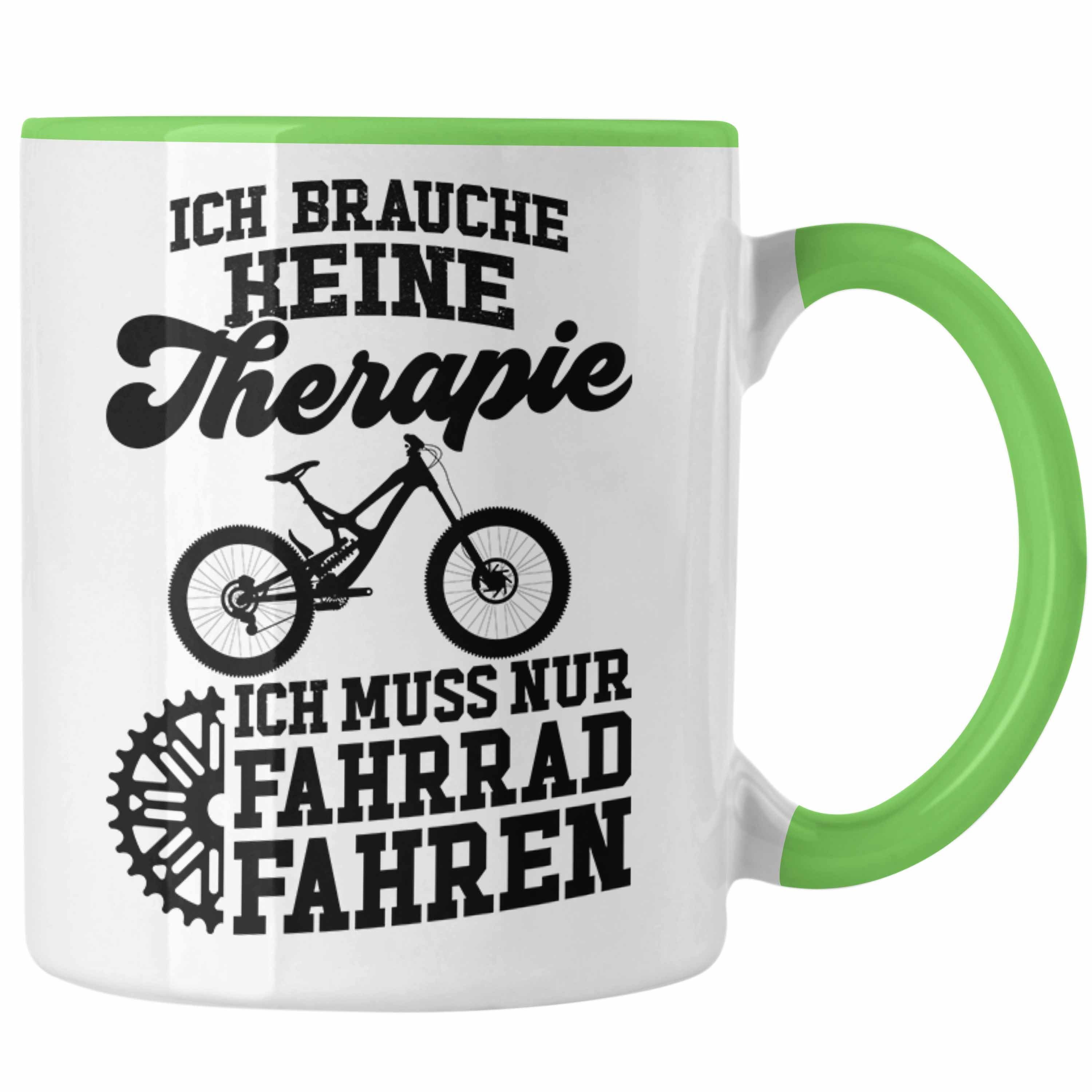 Trendation Tasse Trendation - Fahrrad Radfahrer Geschenk Rennrad Bike Geschenkideen Tasse Fahrradfahrer Kaffeetasse Therapie Grün