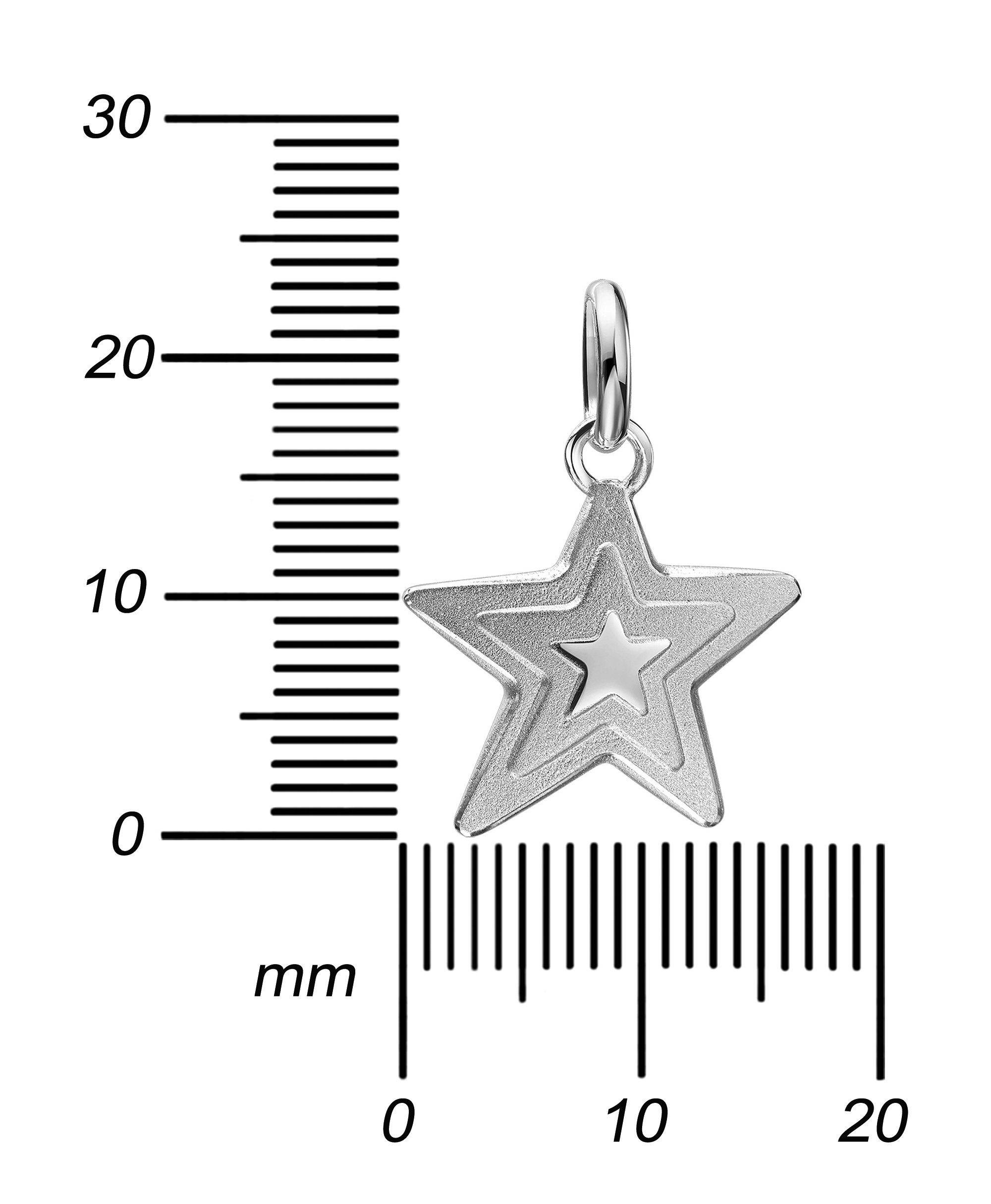 Made 925 JEVELION Sternanhänger Silberkette (Silberanhänger, Länge 70 Herren), Damen 36 - Silber - Germany Stern in Mit - cm. für und wählbar
