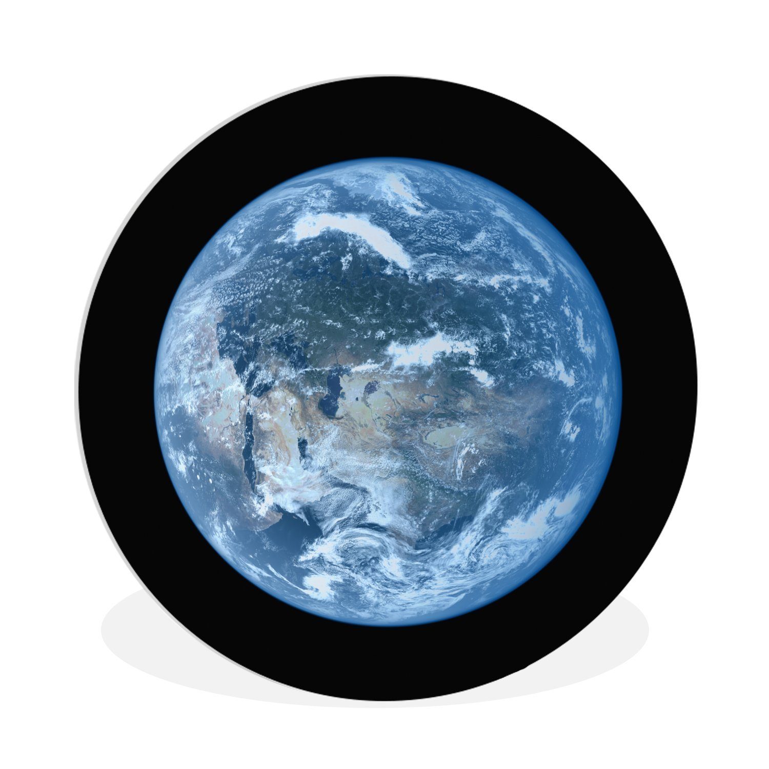 Erde, einer Kreis hellblauen Forex, cm (1 St), Gemälde Rundes MuchoWow Wandbild, Wanddekoration Satellitenbild Wohnzimmer, 30x30