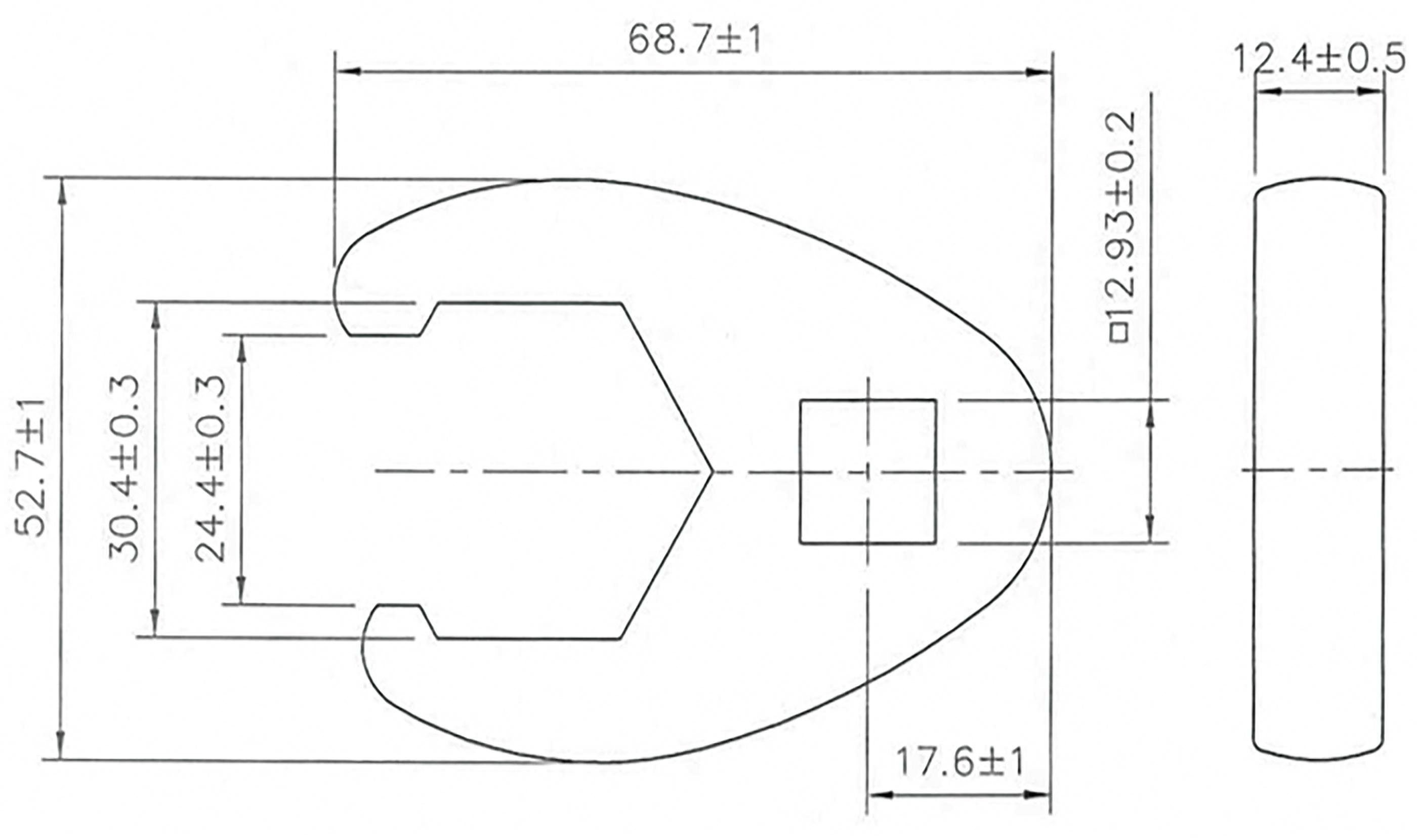 technic (1/2), 12,5 mm BGS Hahnenfußschlüssel, Stecknuss Innenvierkant 30 mm Antrieb SW