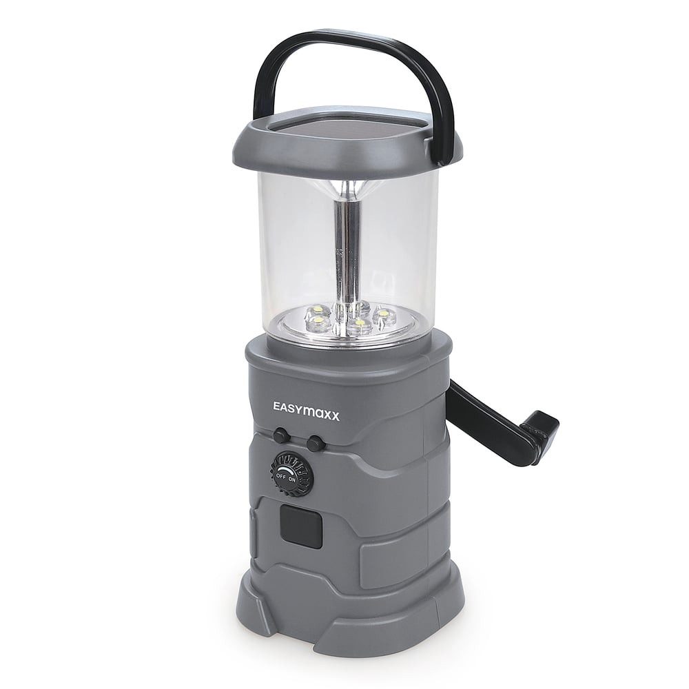 Taschenlampe Akku-Lampe mit Radio - Lädt über Solar, Kurbel und USB