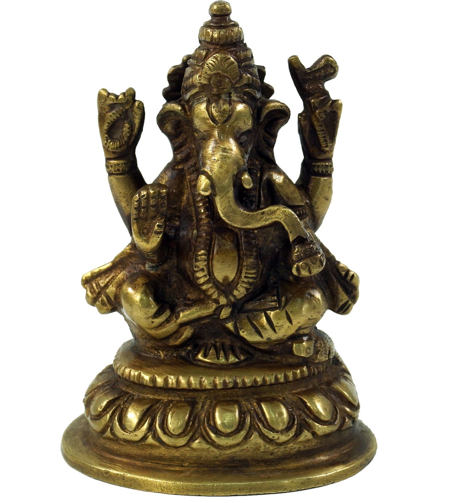 Guru-Shop Dekofigur Messingfigur Ganesha Statue 9 cm - Motiv 14
