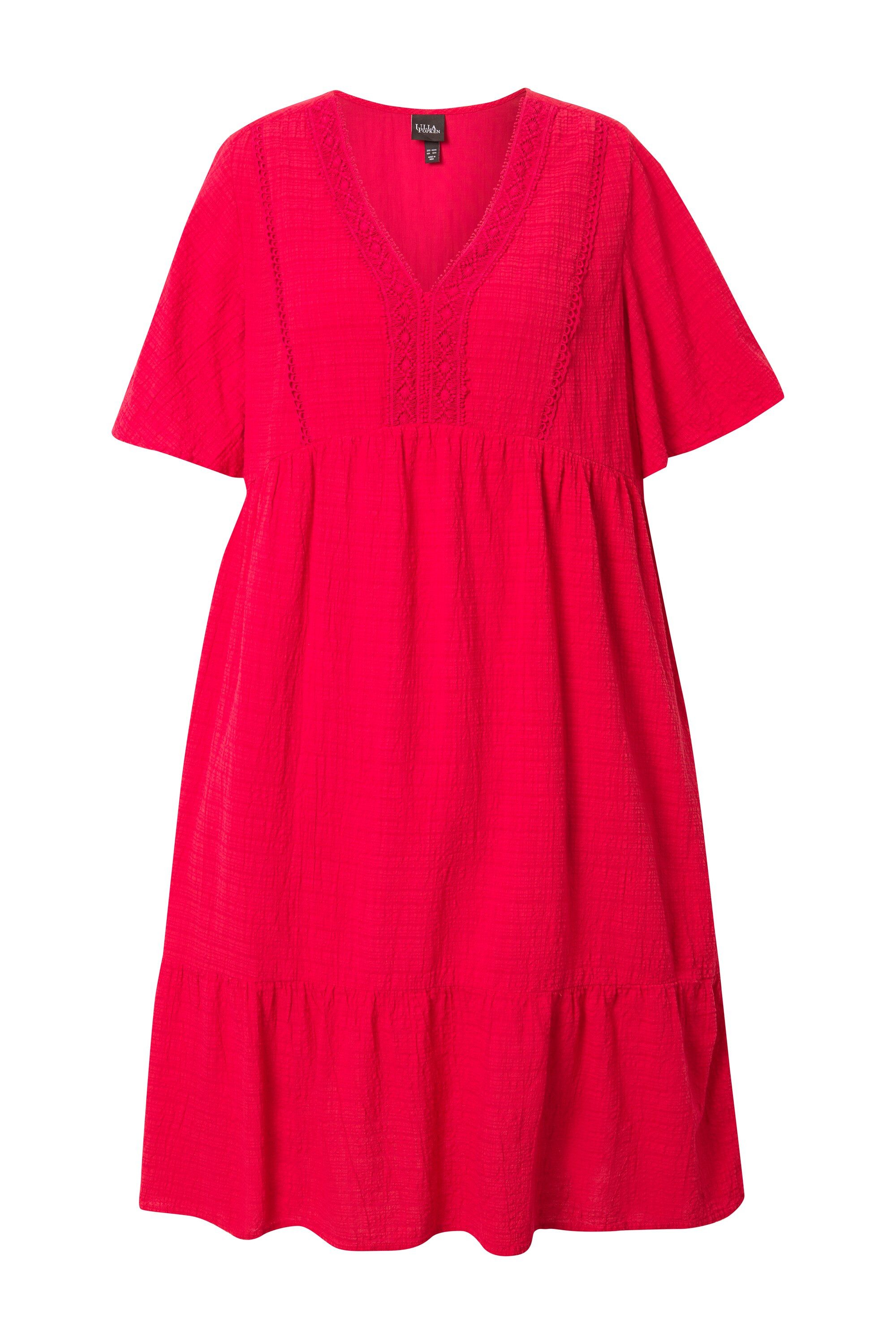 Ulla Popken Midikleid Midikled Seersucker A-Linie günstig online kaufen