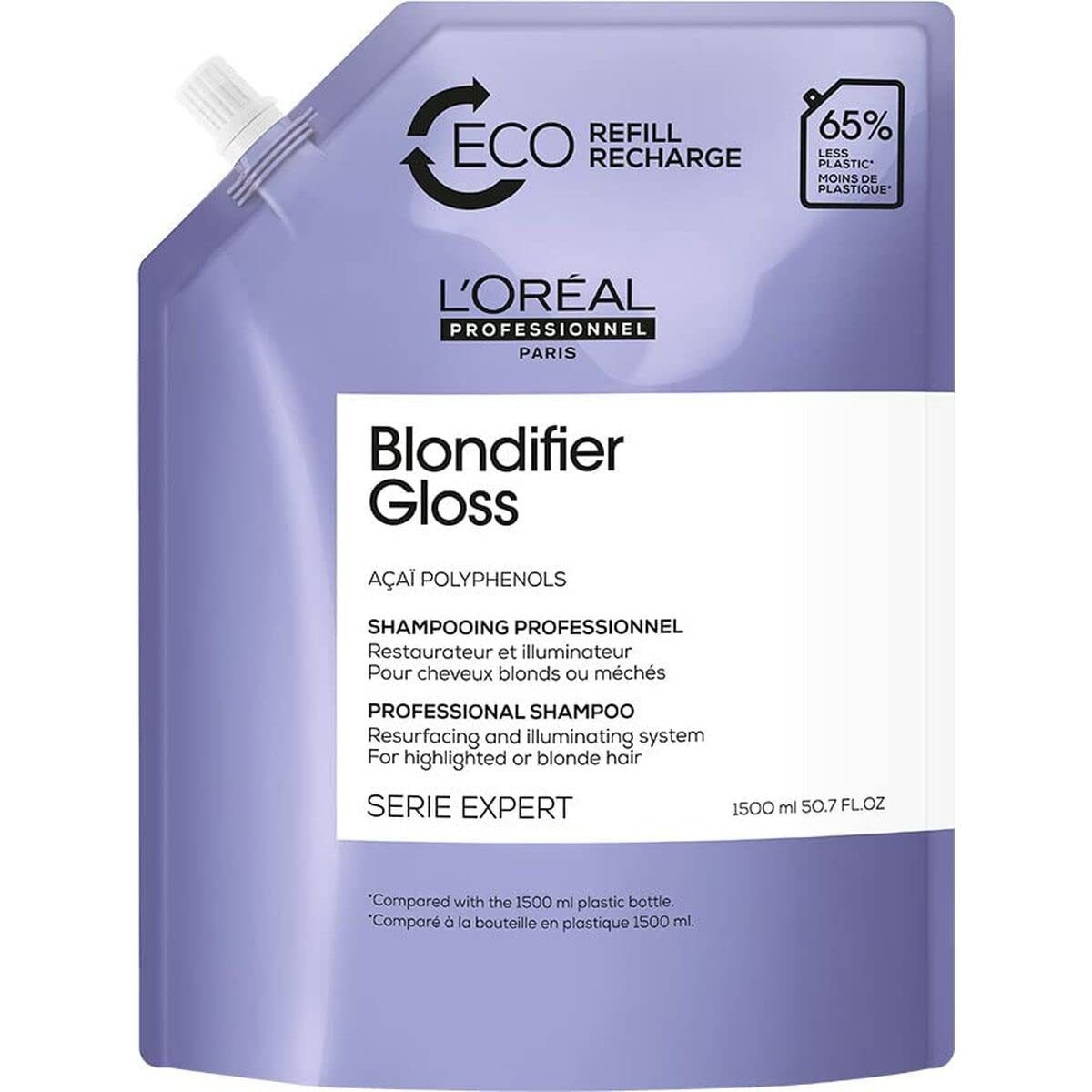 L'ORÉAL PROFESSIONNEL PARIS Haarshampoo L'Oréal Professionnel Blondifier Shampoo Gloss Nachfüllpackung 1500 ml, 1-tlg., Reduziert Haarbruch sichtbar bereits nach wenigen Anwendungen