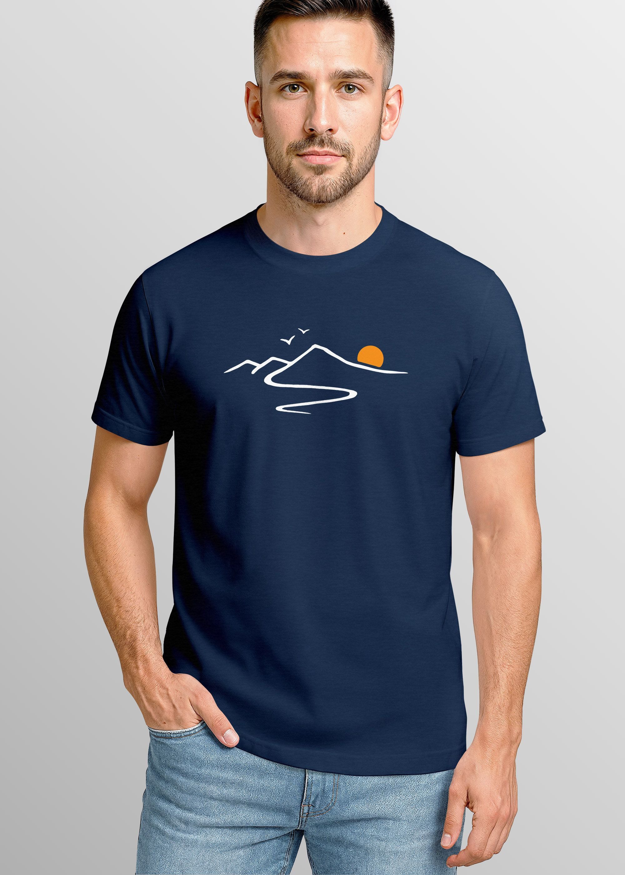 Neverless Print-Shirt Herren T-Shirt Frontprint minimalistische günstig online kaufen