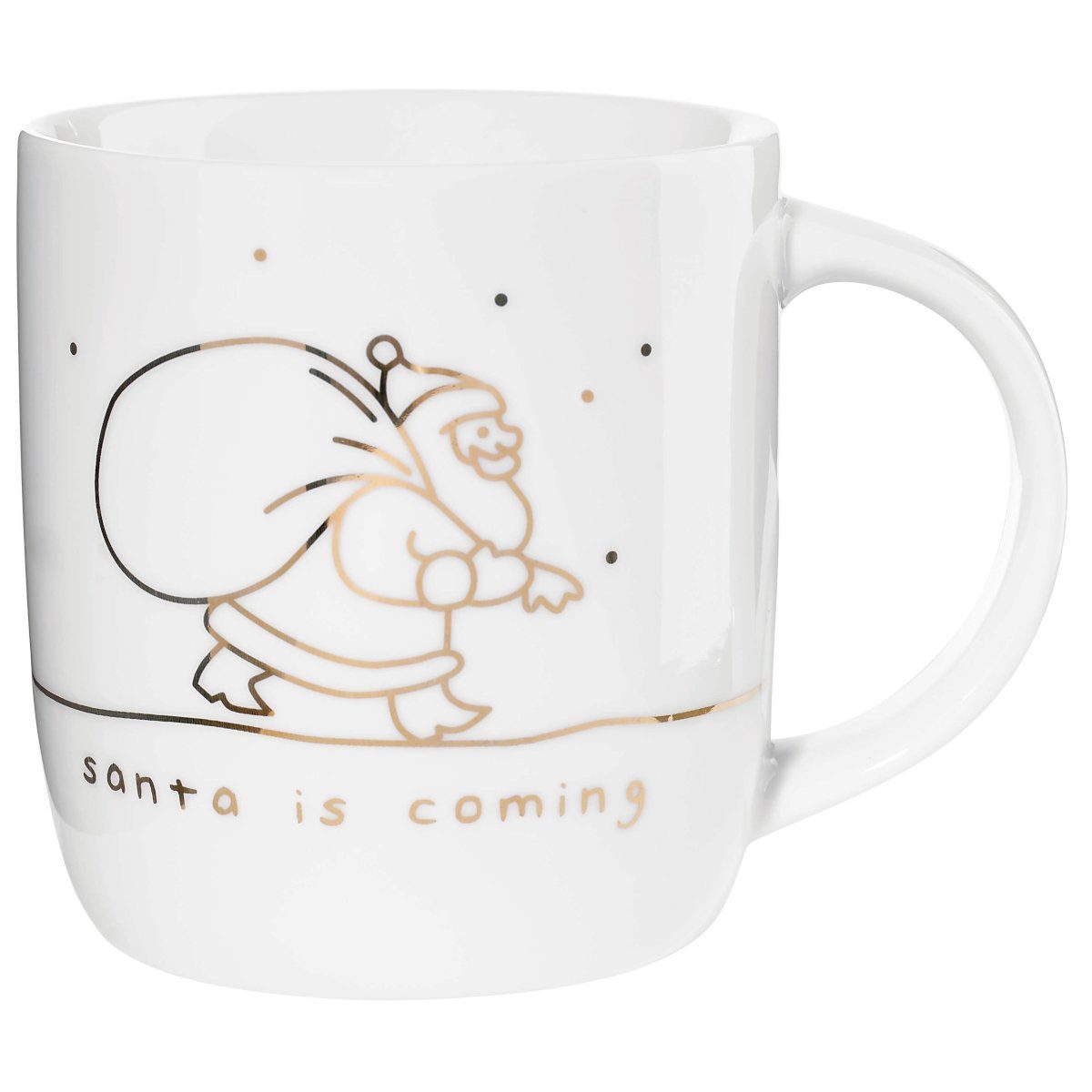 ASA SELECTION Becher XMAS Henkelbecher santa is coming 0,35 l, Porzellan