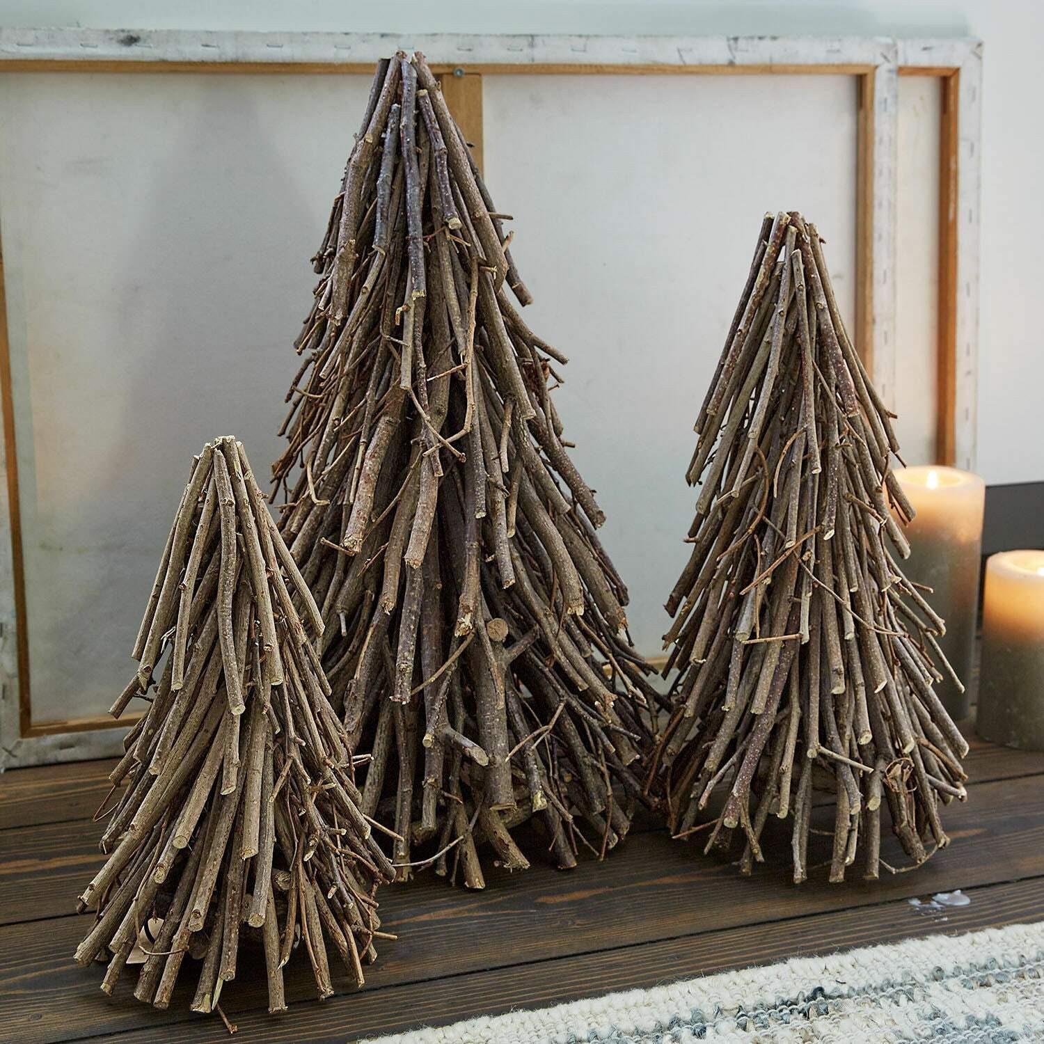 Mirabeau Künstlicher Weihnachtsbaum Deko-Baum 3er Set Orilev braun, none