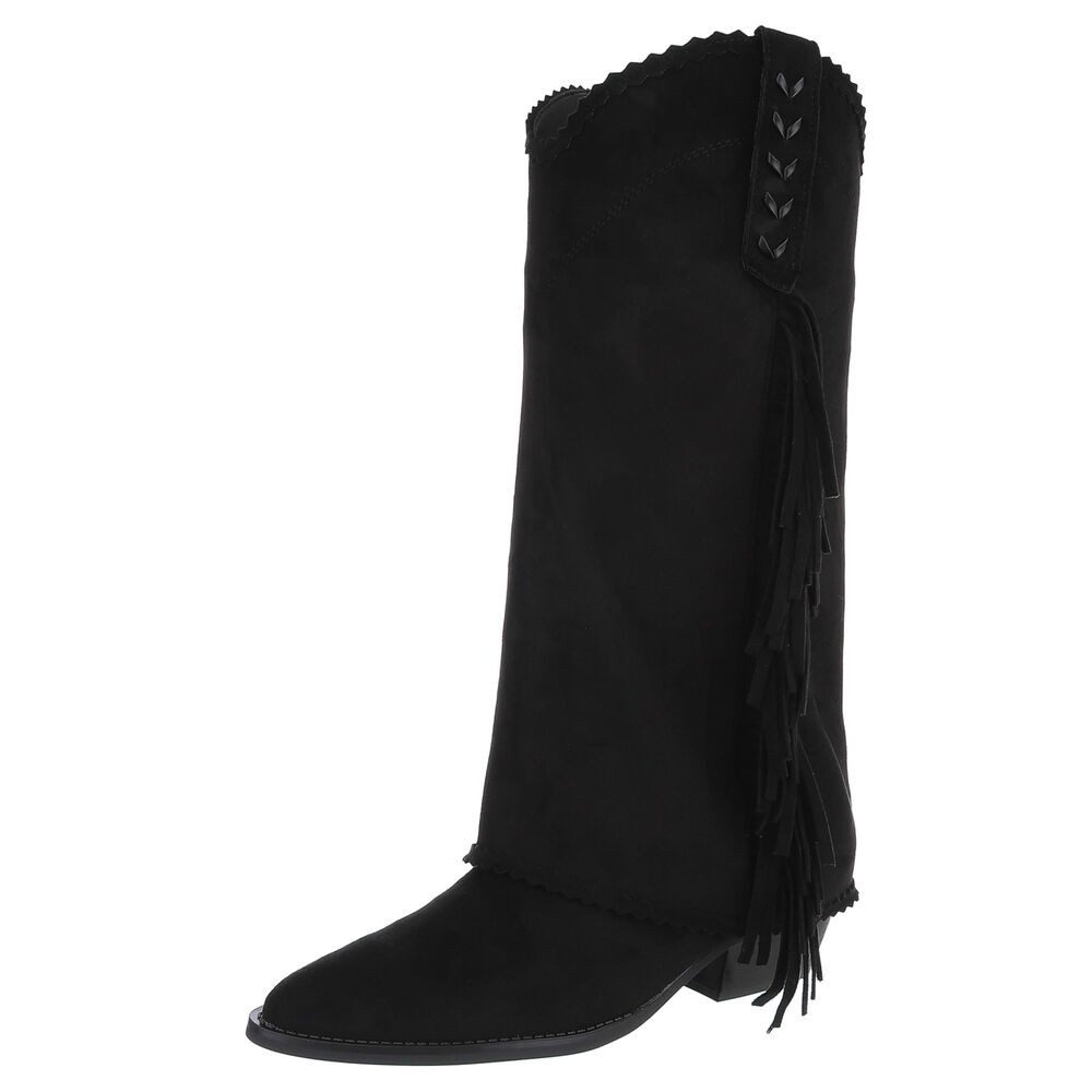 Ital-Design Modische Damen Cowboy-Stiefel mit Fransen und Komfort Westernst günstig online kaufen