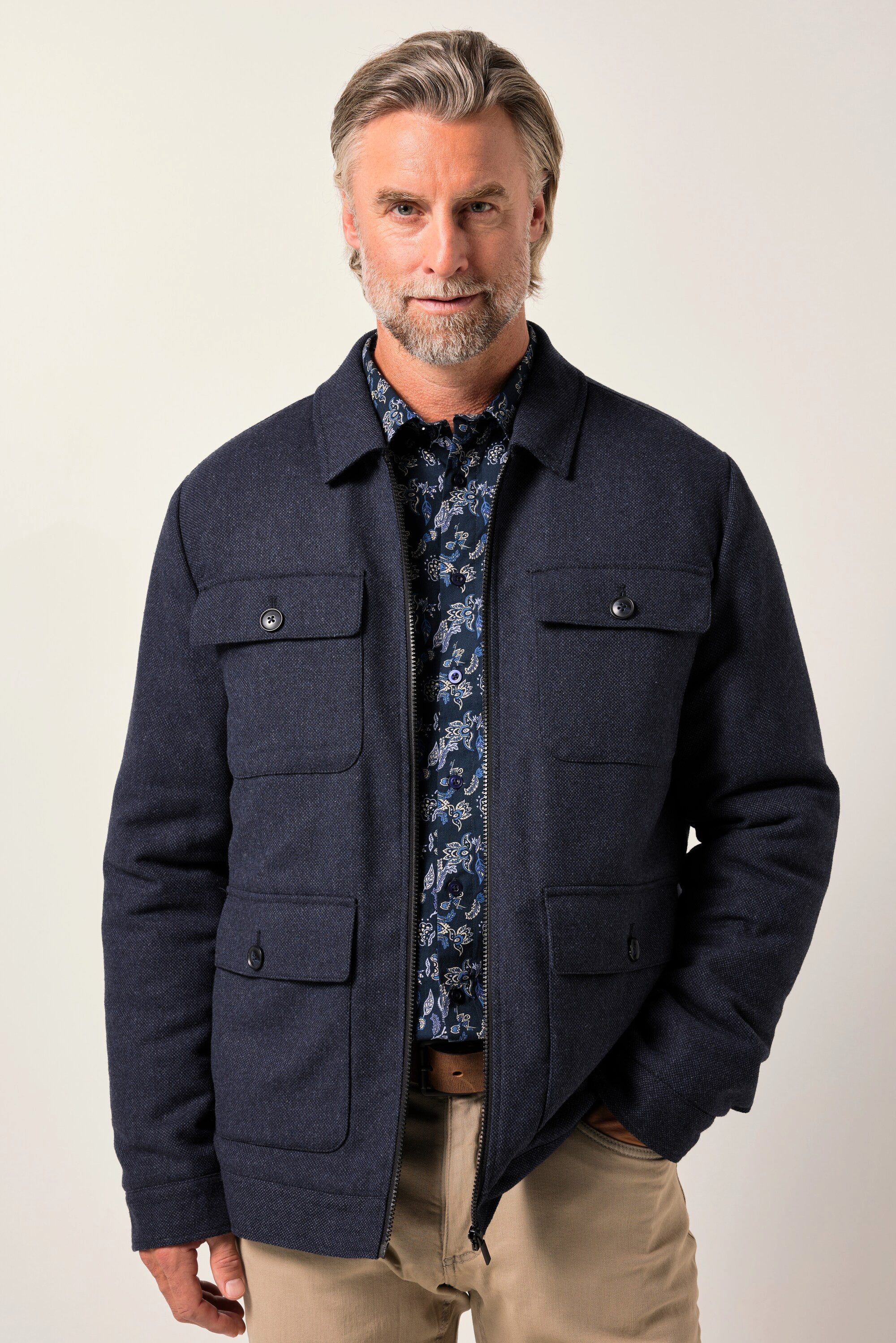 Boston Park Funktionsjacke Boston Park Wollmix-Jacke Zipper Taschen bis 84/86