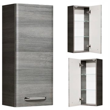 Lomadox Badmöbel-Set ALINA-66, (Spar-Set, 5-St), Badezimmer Unterschrank 60 cm, Spiegelschrank LED Beleuchtung, graphit