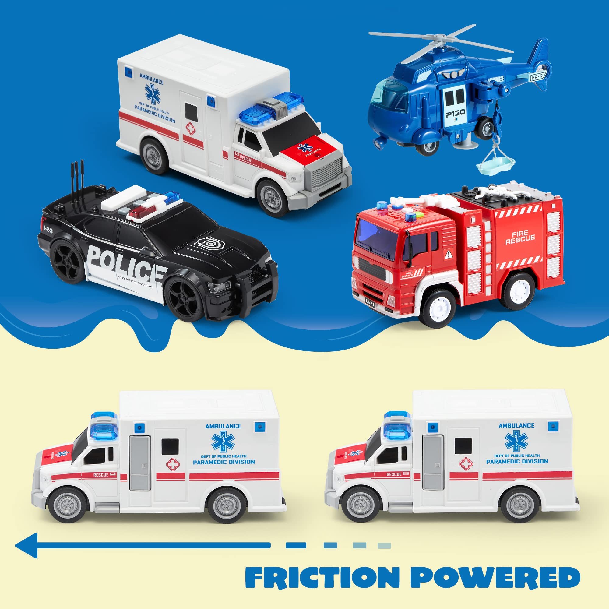 JOYIN Spielzeug-Auto 4er Pack Reibungsgetriebenes City günstig online kaufen