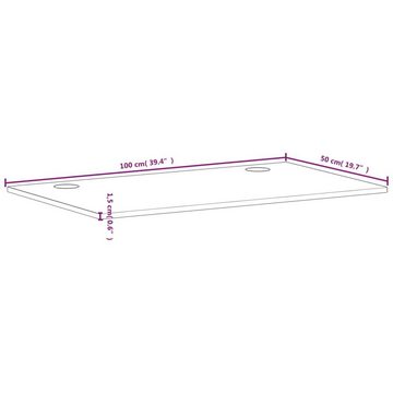 vidaXL Schreibtisch Schreibtischplatte 100x50x1,5 cm Massivholz Buche Arbeitsplatte Büroti