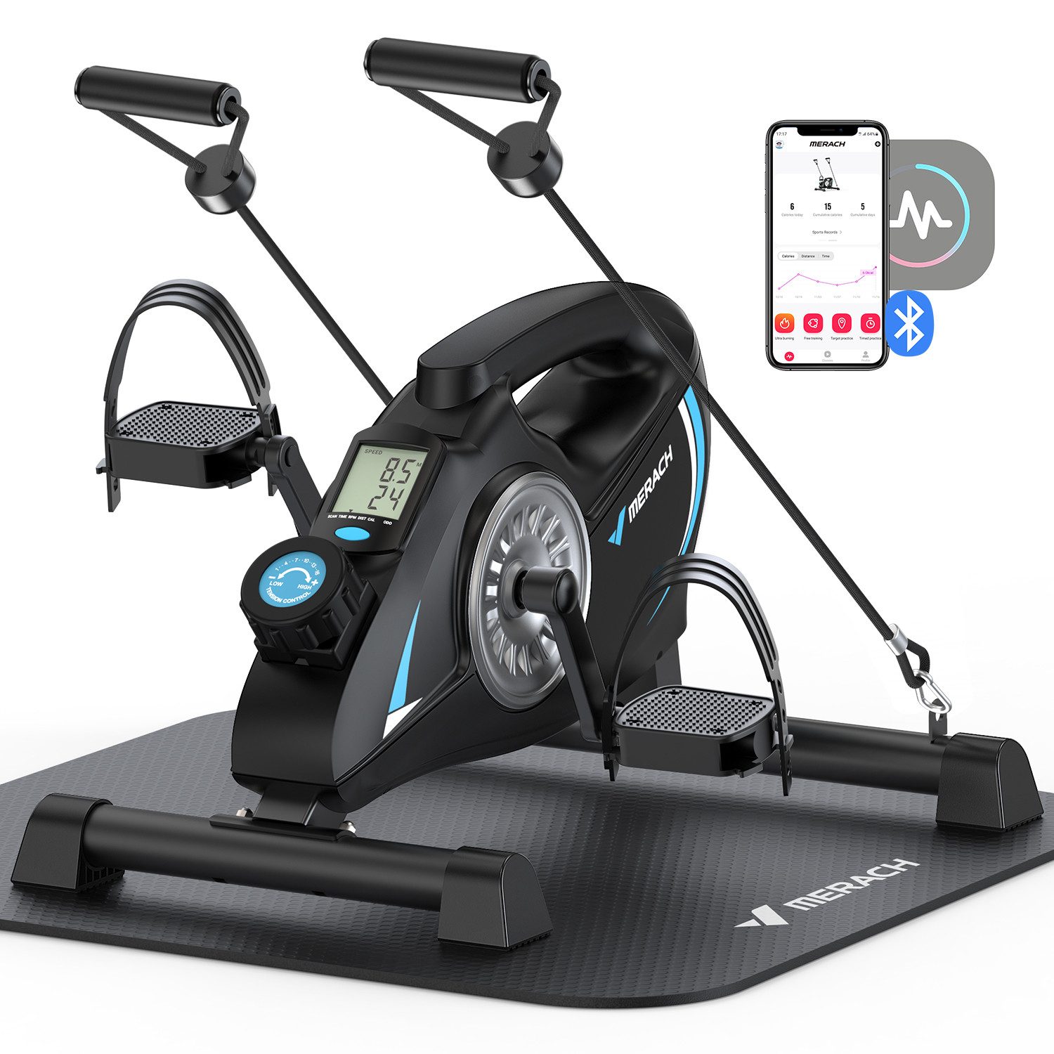 Mini-Heimtrainer Arm-und Beintrainer Pedaltrainer für Senioren, Leise & gelenkschonend