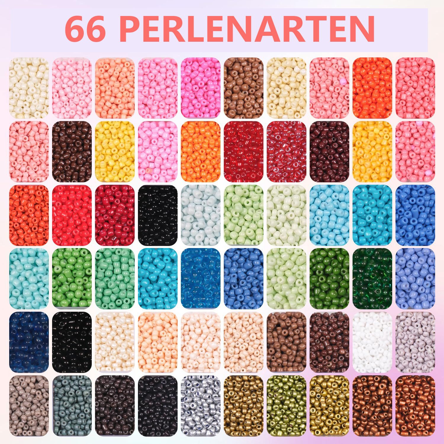 CLTYQ Kreativset Bastelperlen Armband Perlen DIY Armbandperlen-Set in 72 Farben, 3 mm, Perlen-Set,Schmuckherstellung Set mit Alphabet-Perlen,geschenke