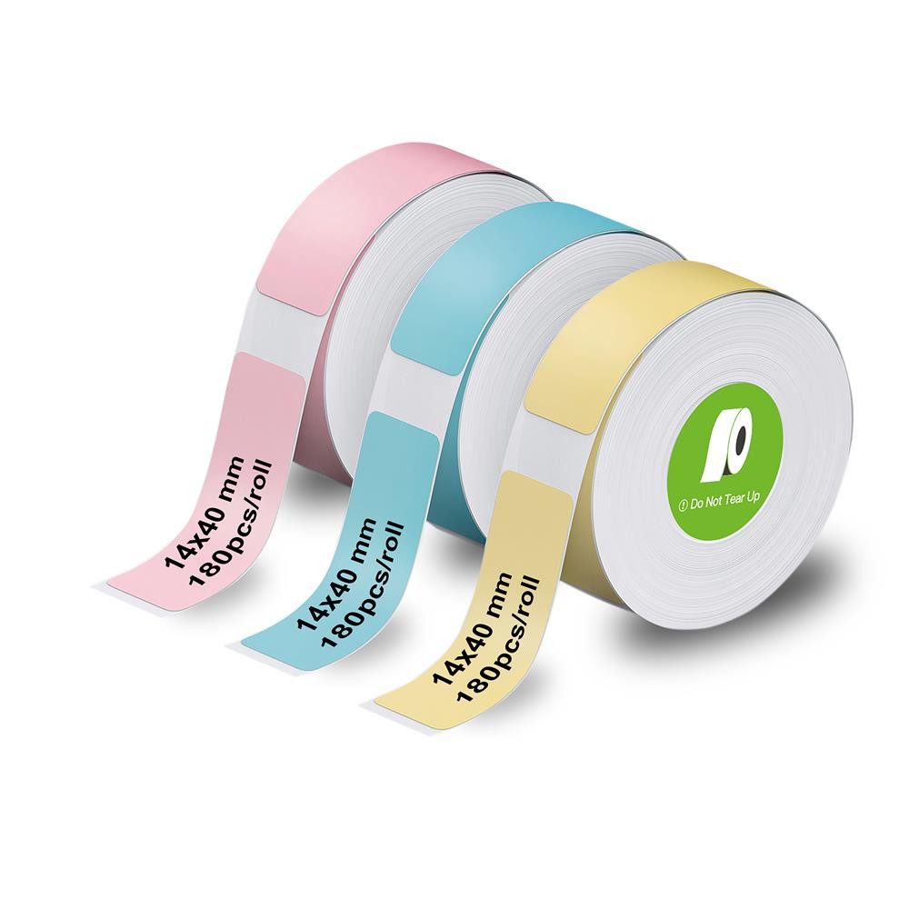 Olympia Aufkleber Endlosetiketten für P22, (3tlg), 3 Rollen, 180 Etiketten je Rolle, 14 × 40 mm, 3 Farben