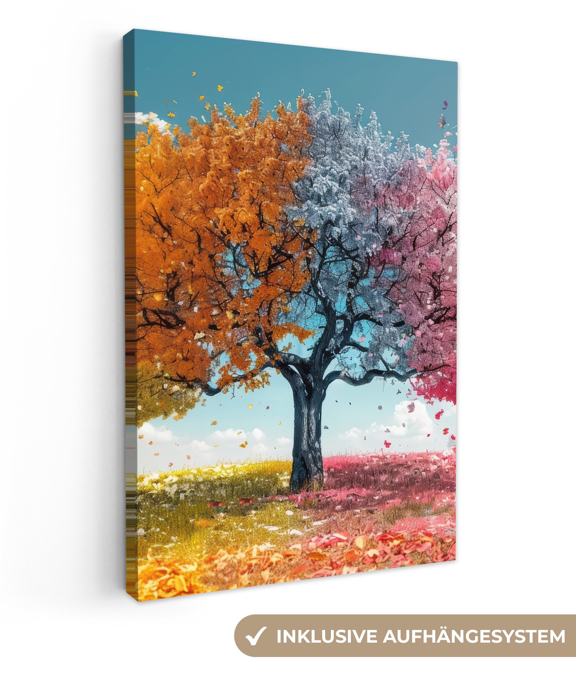 OneMillionCanvasses® Leinwandbild Baum - Bunt - günstig online kaufen