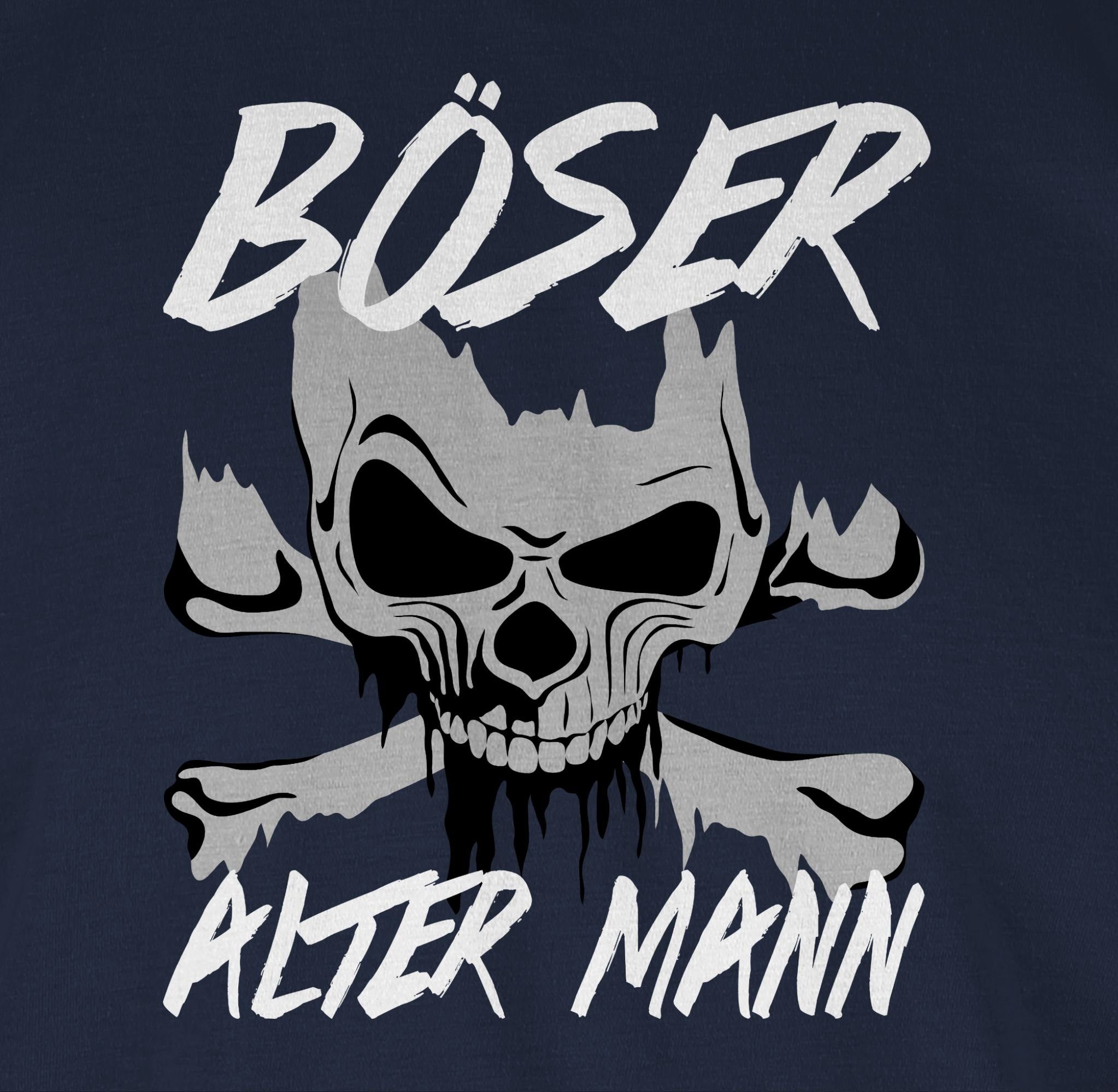 Totenkopf Shirtracer Piraten alter & Navy Blau Böser T-Shirt 03 Mann