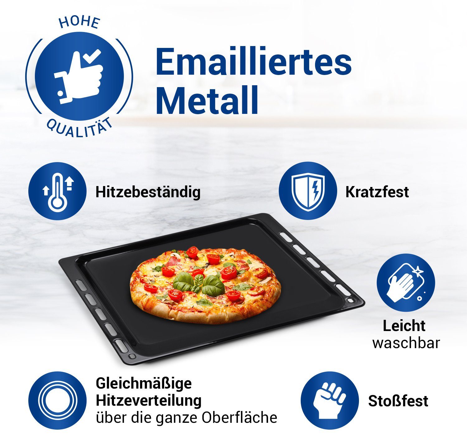 VIOKS Backblech Grillrost Set Ersatz für Bauknecht 481241838128, mit 2 Silikon Ofenhandschuhen für Backofen