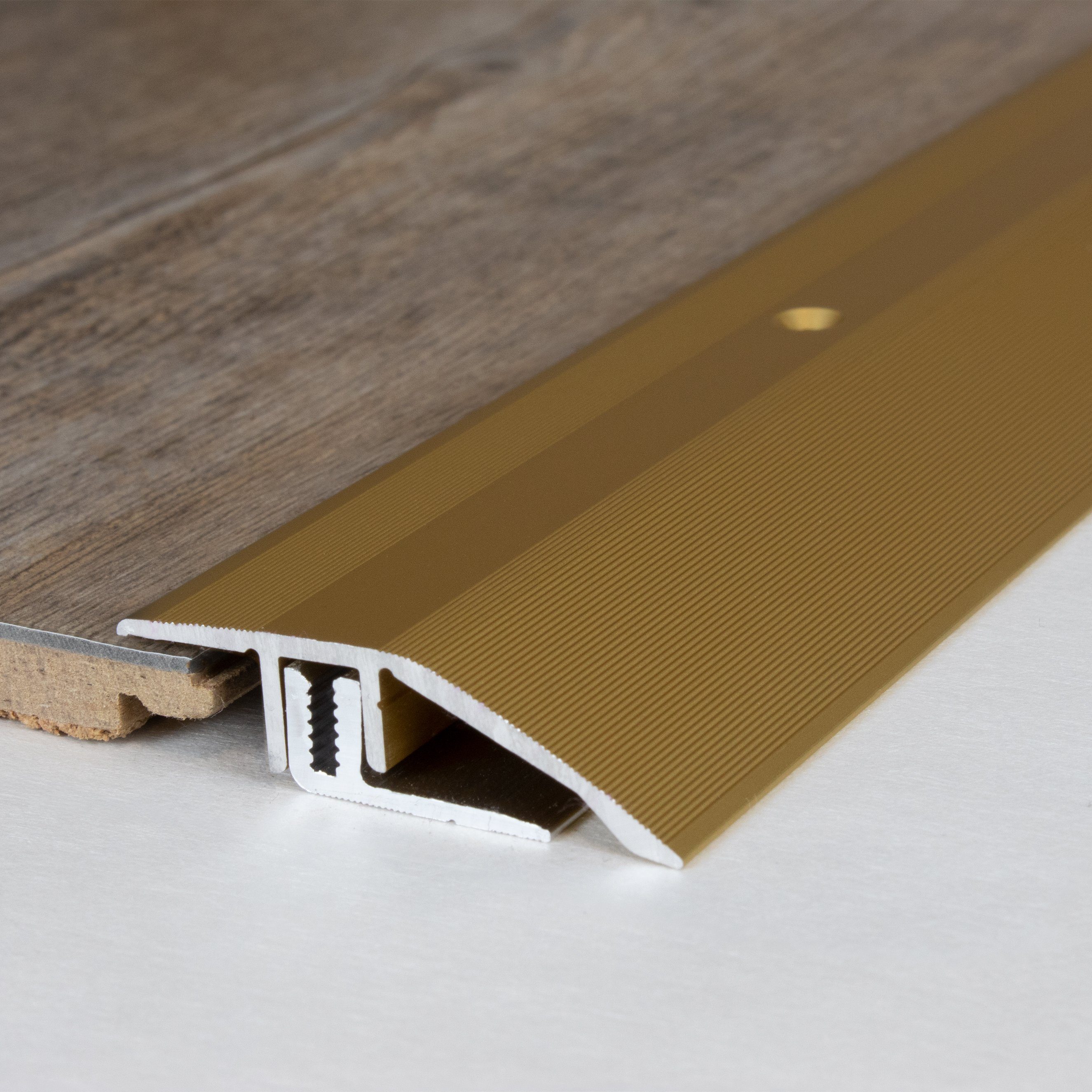 PROVISTON Anpassprofil Aluminium, 44 x 7 - 15 x 1000 mm, Goldfarbig, Anpassungsprofile (1-St)