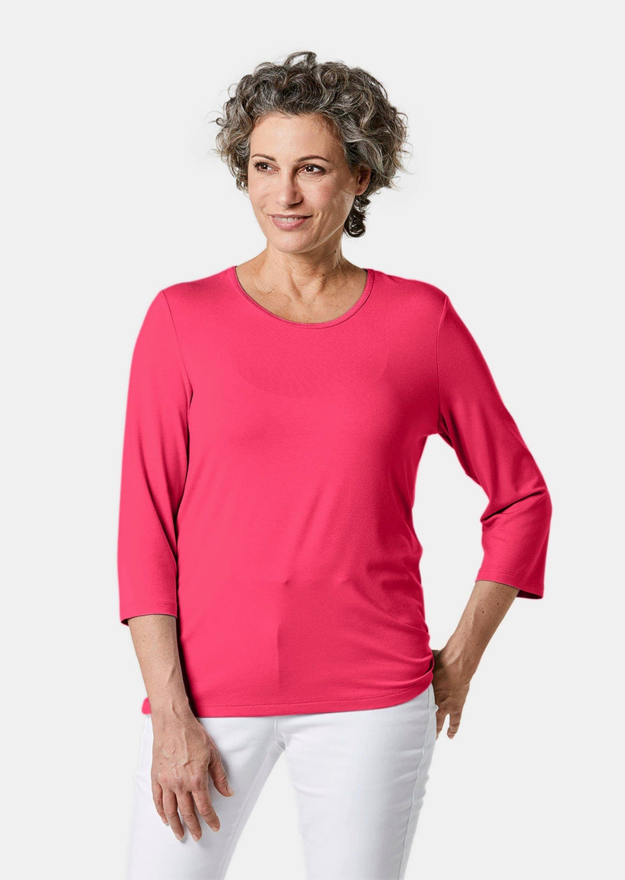 GOLDNER T-Shirt Trageangenehmes Viskoseshirt mit Elasthan fuchsia