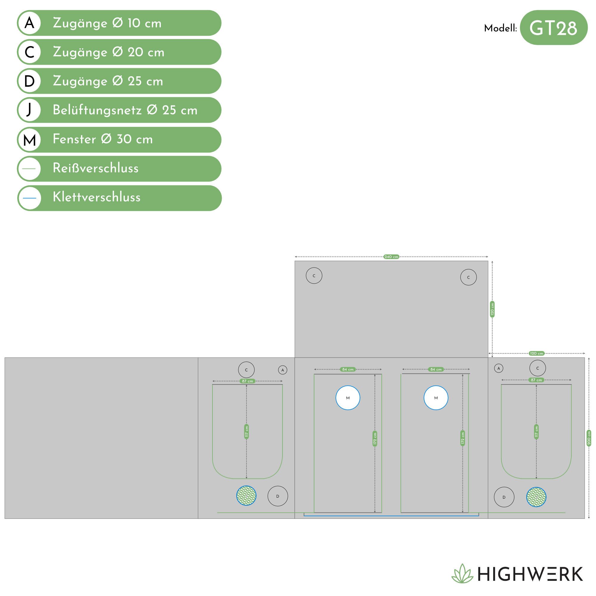 HIGHWERK Gewächshaus Growzelt 120 x 240 günstig online kaufen