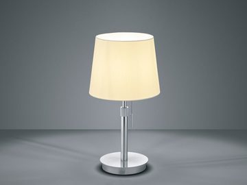 meineWunschleuchte LED Tischleuchte, LED wechselbar, Warmweiß, groß-e Lampenschirme Stoff Nachttischlampe höhenverstellbar, H 45-56cm
