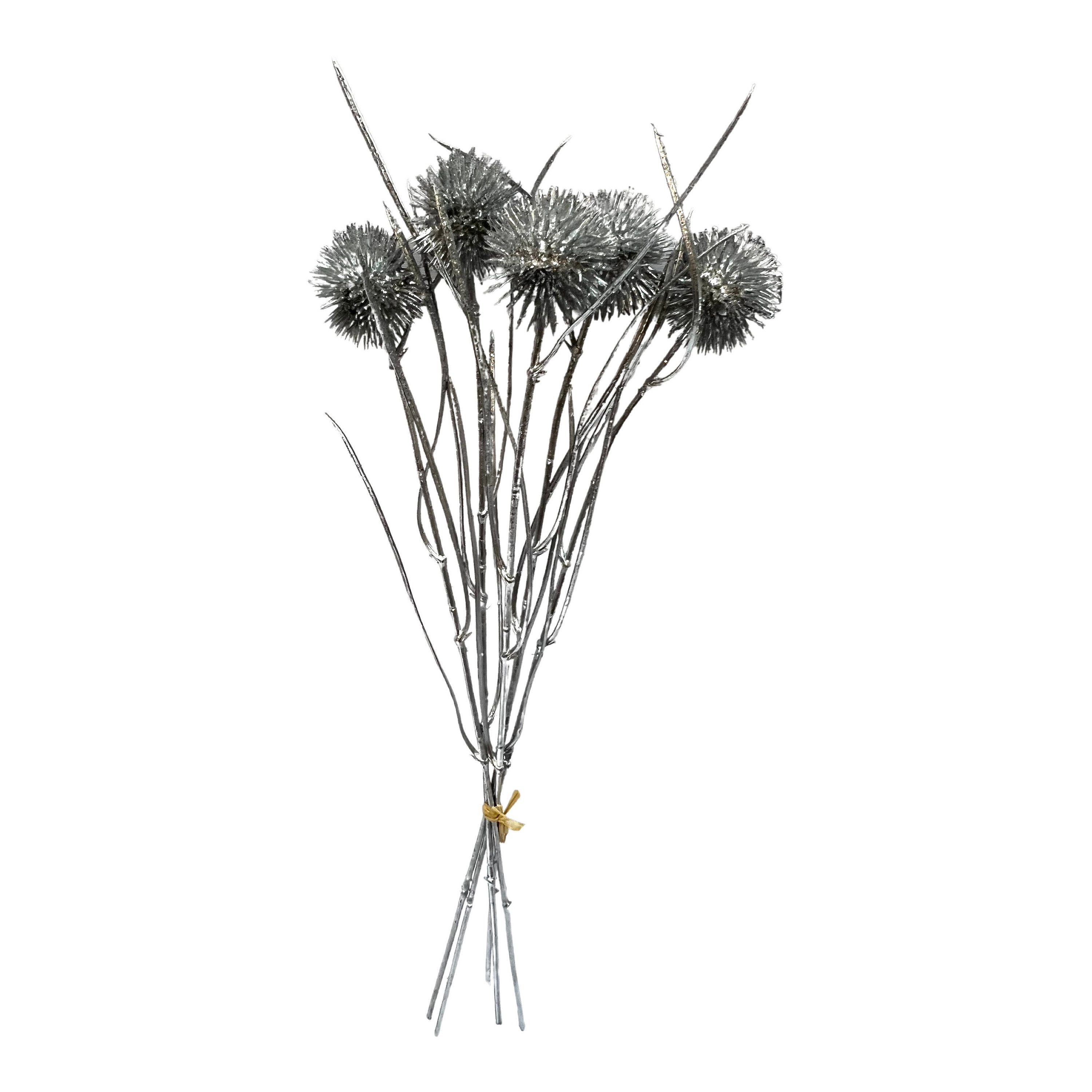 Kunstblume Kunst-Blumenbündel Thorn, Depot Silber