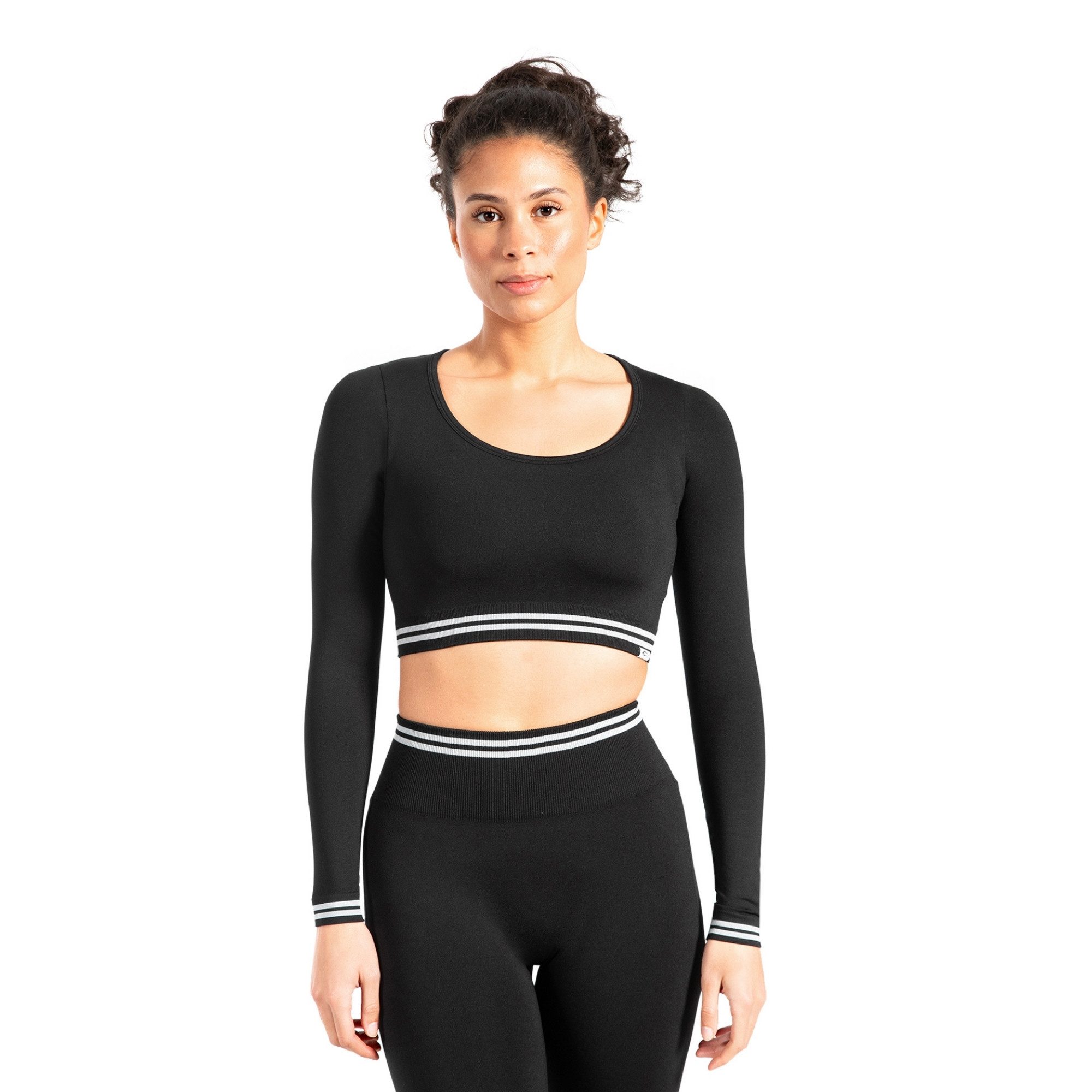 Longsleeve Miriel, Oberteil figurbetonendes Crop Shirt Gym & Alltag