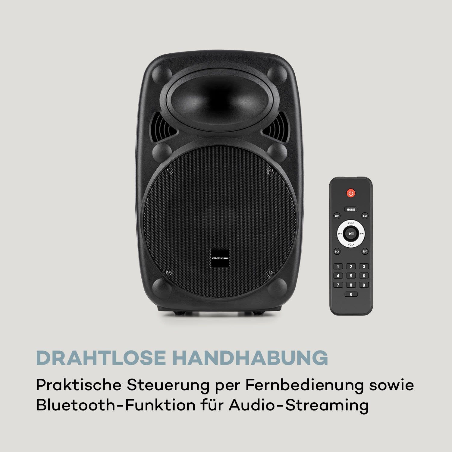 Portable-Lautsprecher 12 Auna Mikrofon Bluetooth) Komplettset Karaoke PA (40 W, Streetstar mit Anlage 2x Maschine